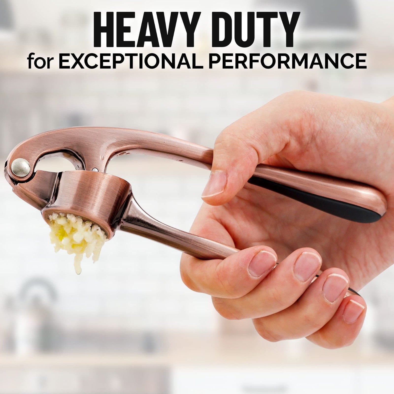 Premium Garlic Press Set   Rust Proof Mincer Tool, Easy Squeeze, Ergonomic Handl5