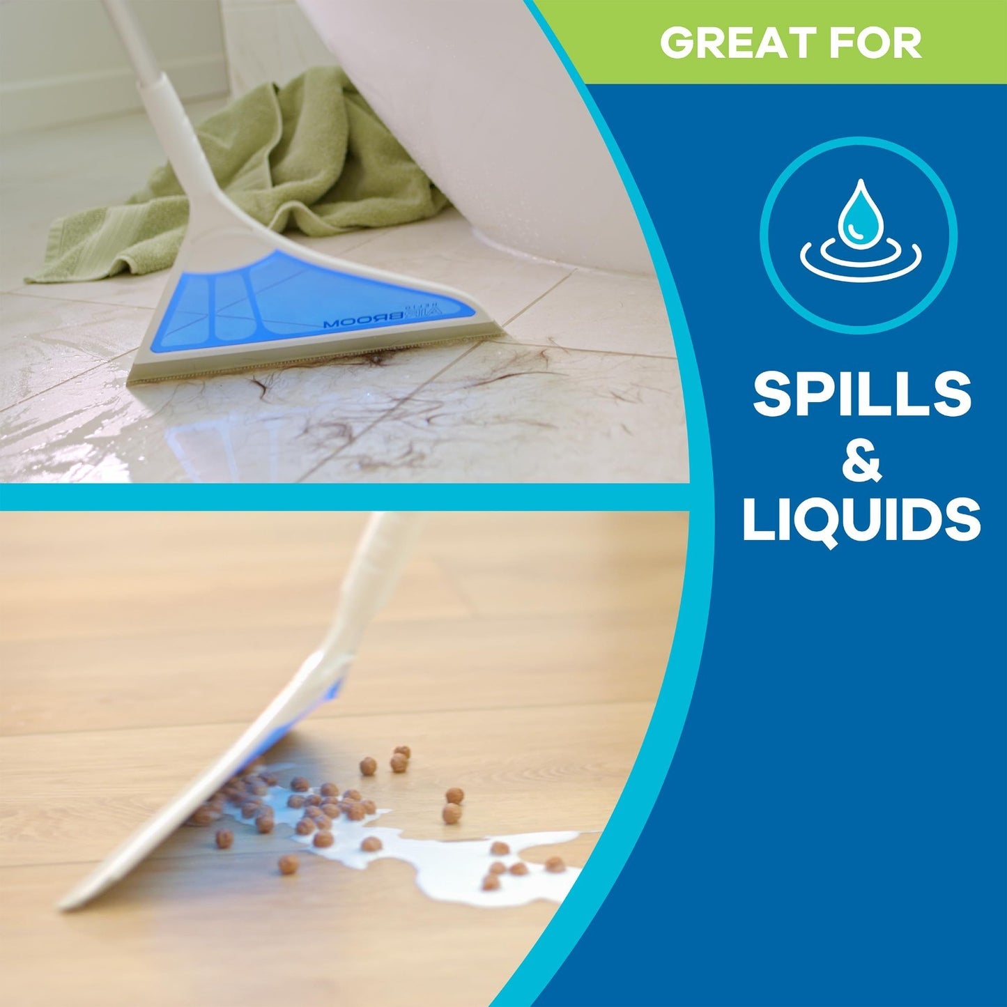 3-Piece Wet/Dry Cleaning Set - AirBroom Sweeper, Squeegee & Dustpan Combo6