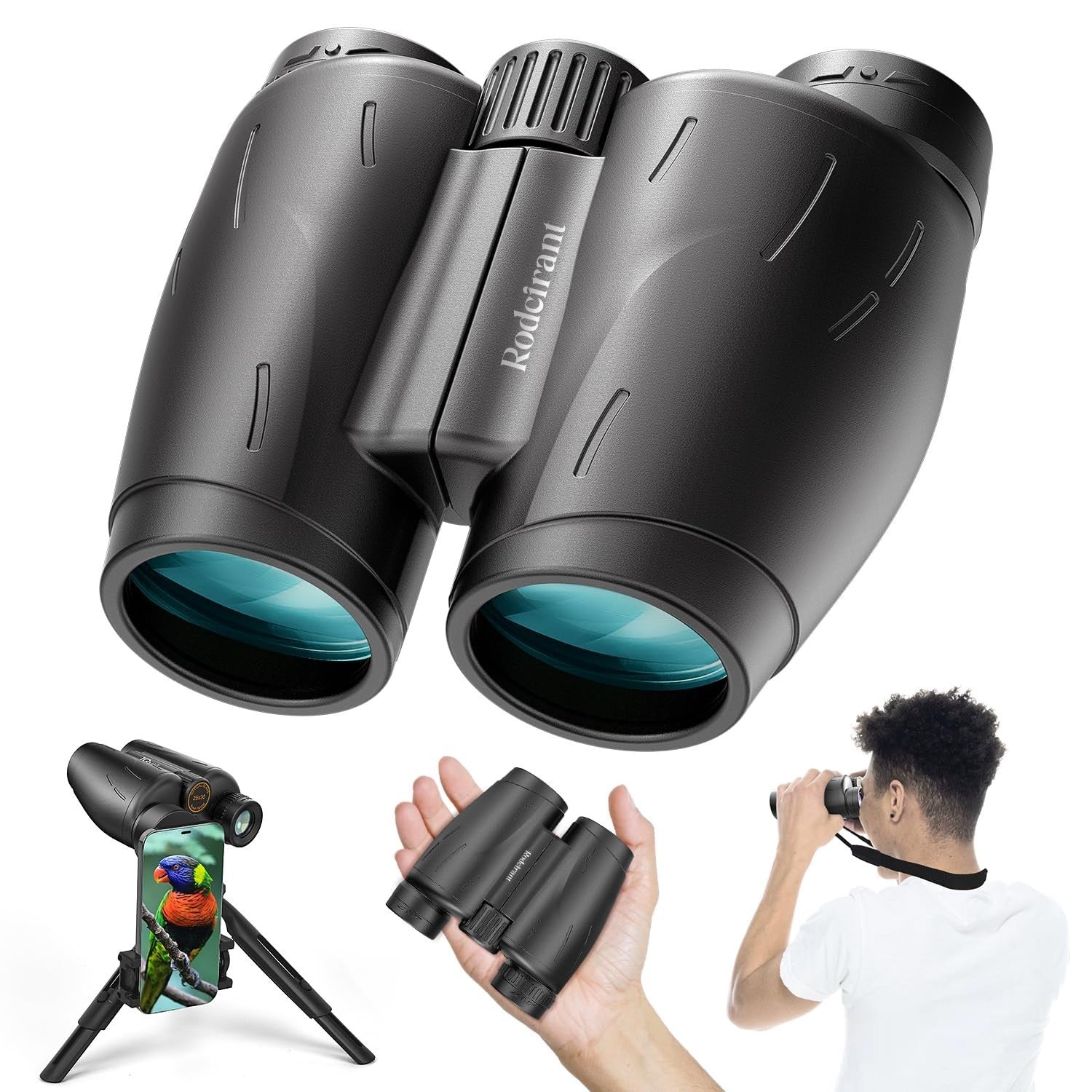 25x30 Waterproof Binoculars with Phone Adapter & Tripod for Bird Watching, Hikin1