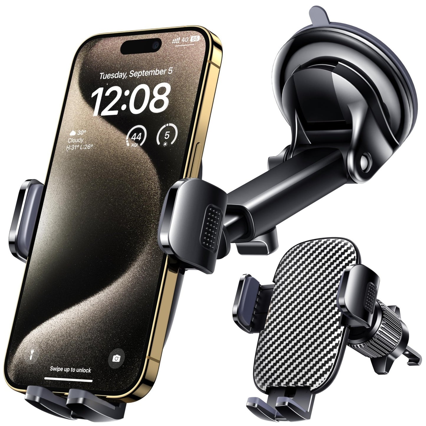 Universal Car Phone Holder Mount   Windshield, Dashboard & Air Vent   Hands Free1