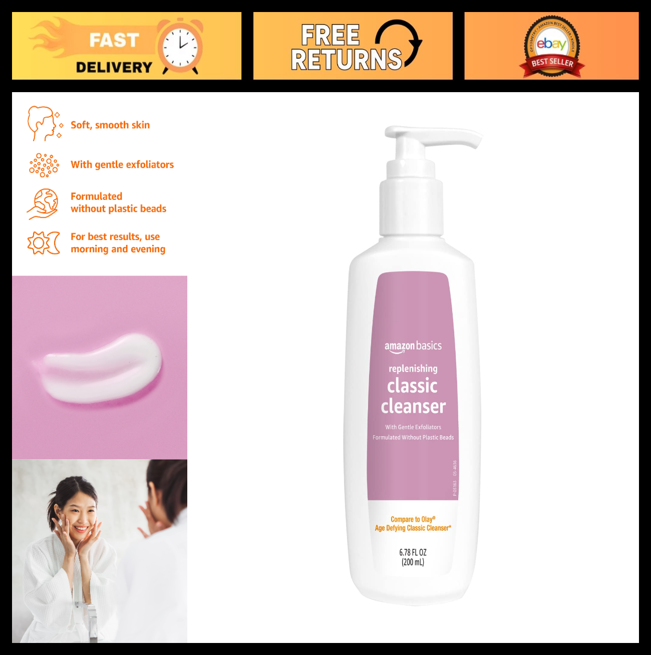 Gentle Exfoliating Face Wash - Daily Replenishing Facial Cleanser, 6.78 fl oz0