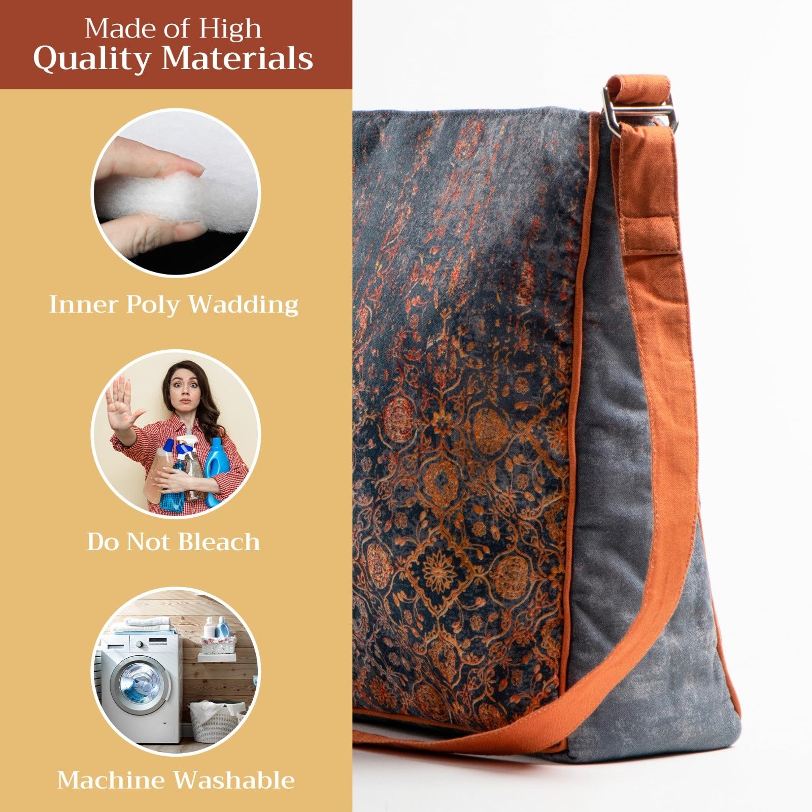 Stylish Cotton Shoulder Bag for Women   Versatile Handbag, Perfect for Everyday3