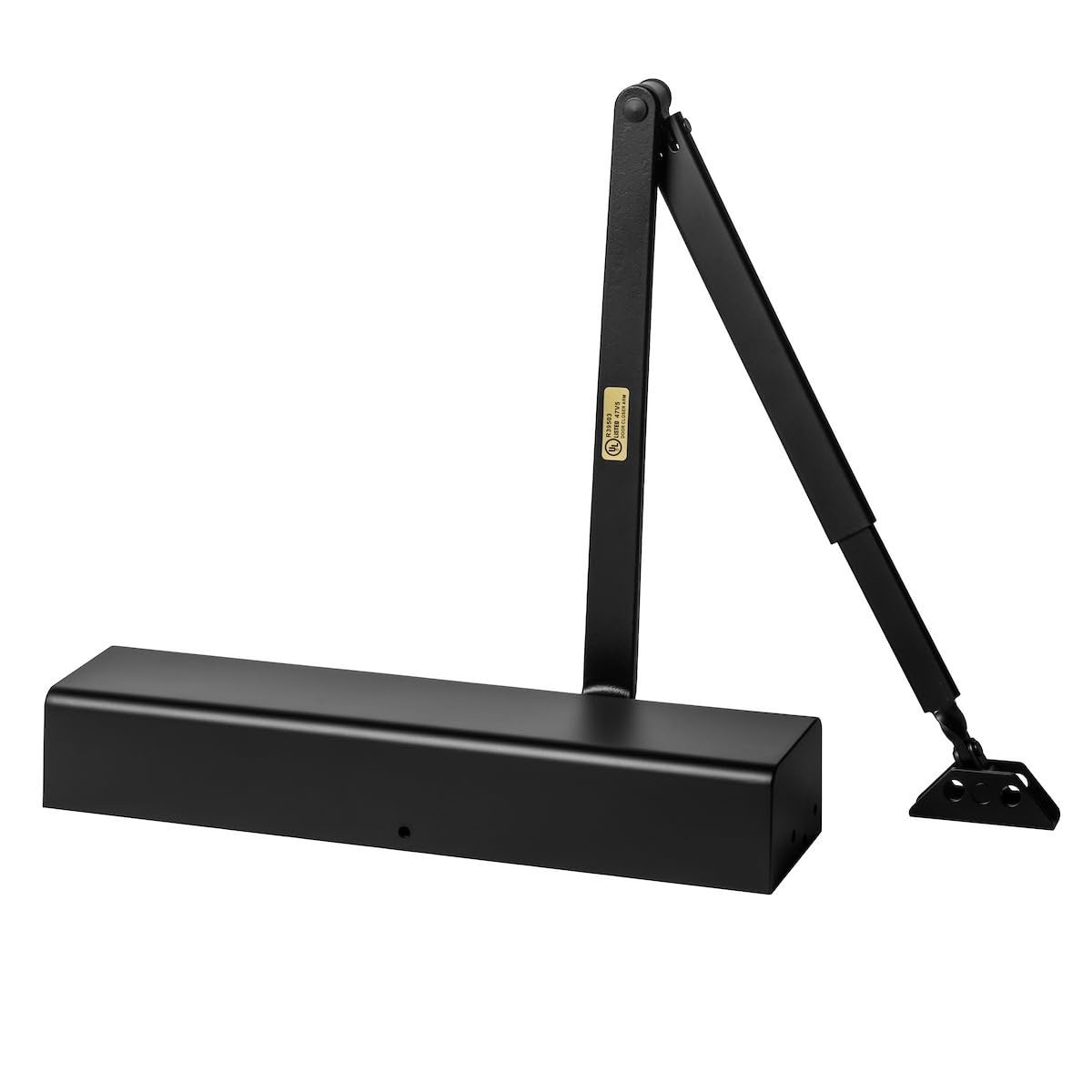 Heavy Duty Hydraulic Door Closer, Adjustable Spring Size 1 6, ADA Compliant, Bla2