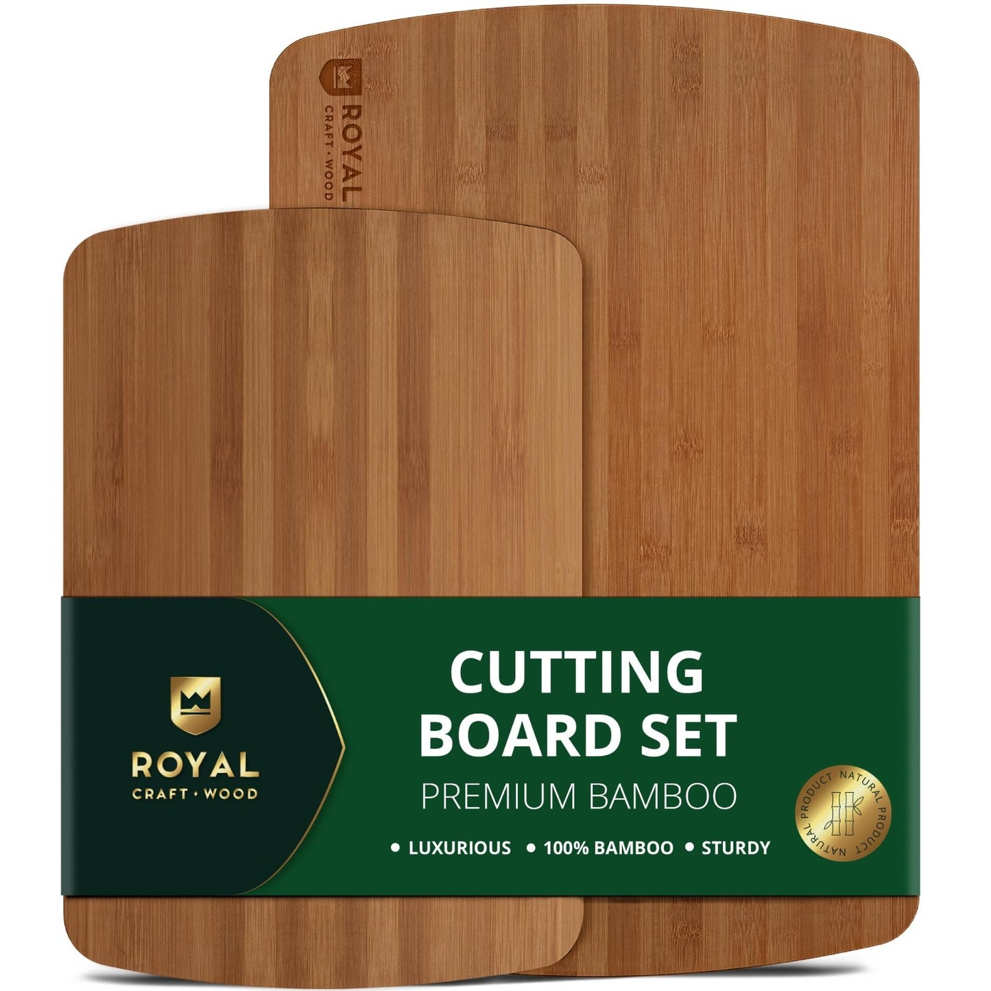 Wooden Cutting Boards Set for Kitchen   Bamboo Meal Prep & Serving Board with Ju1