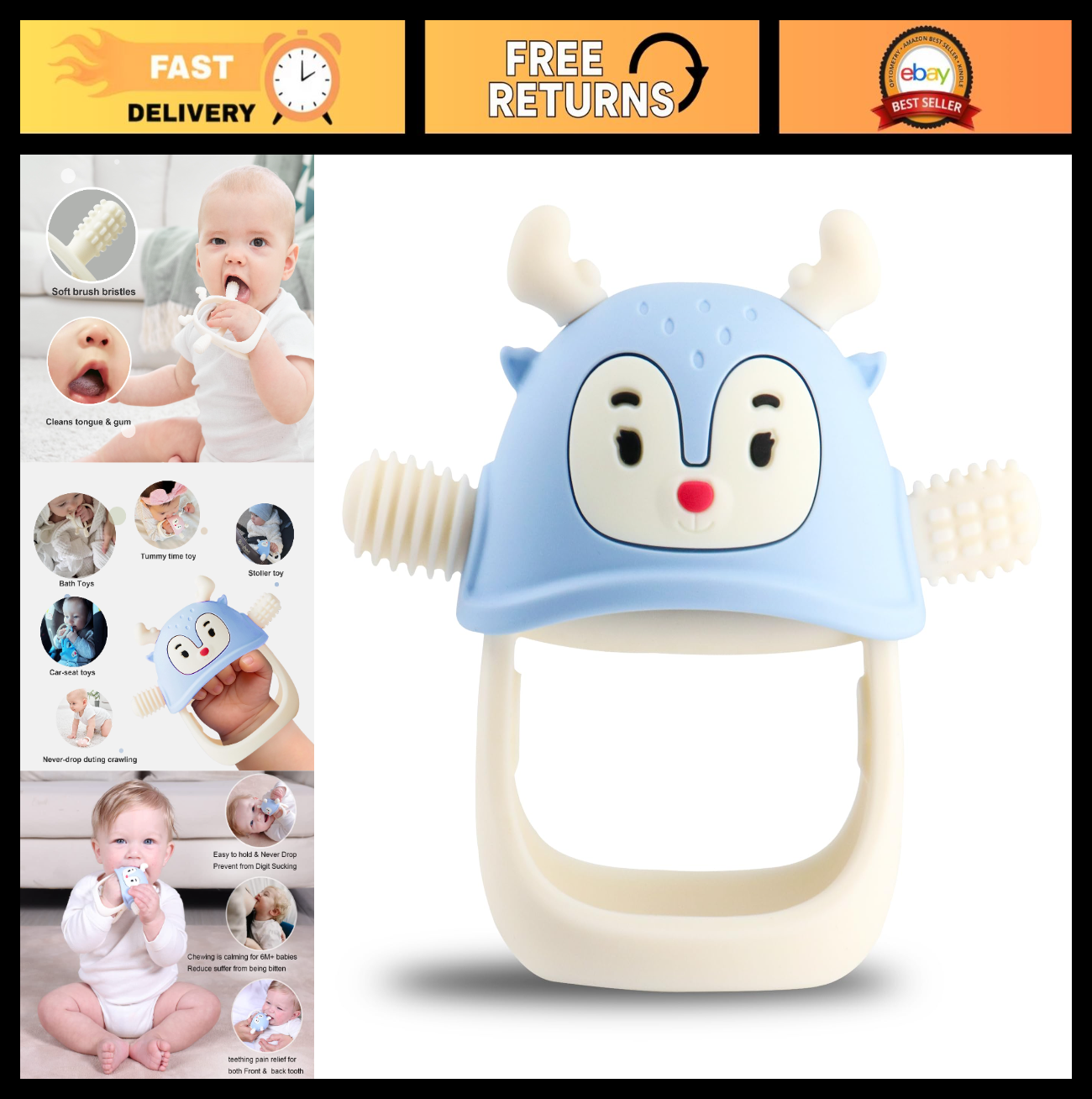 Silicone Teething Toys for Infants 0 12 Months, Teething Mittens & Hand Teethers0