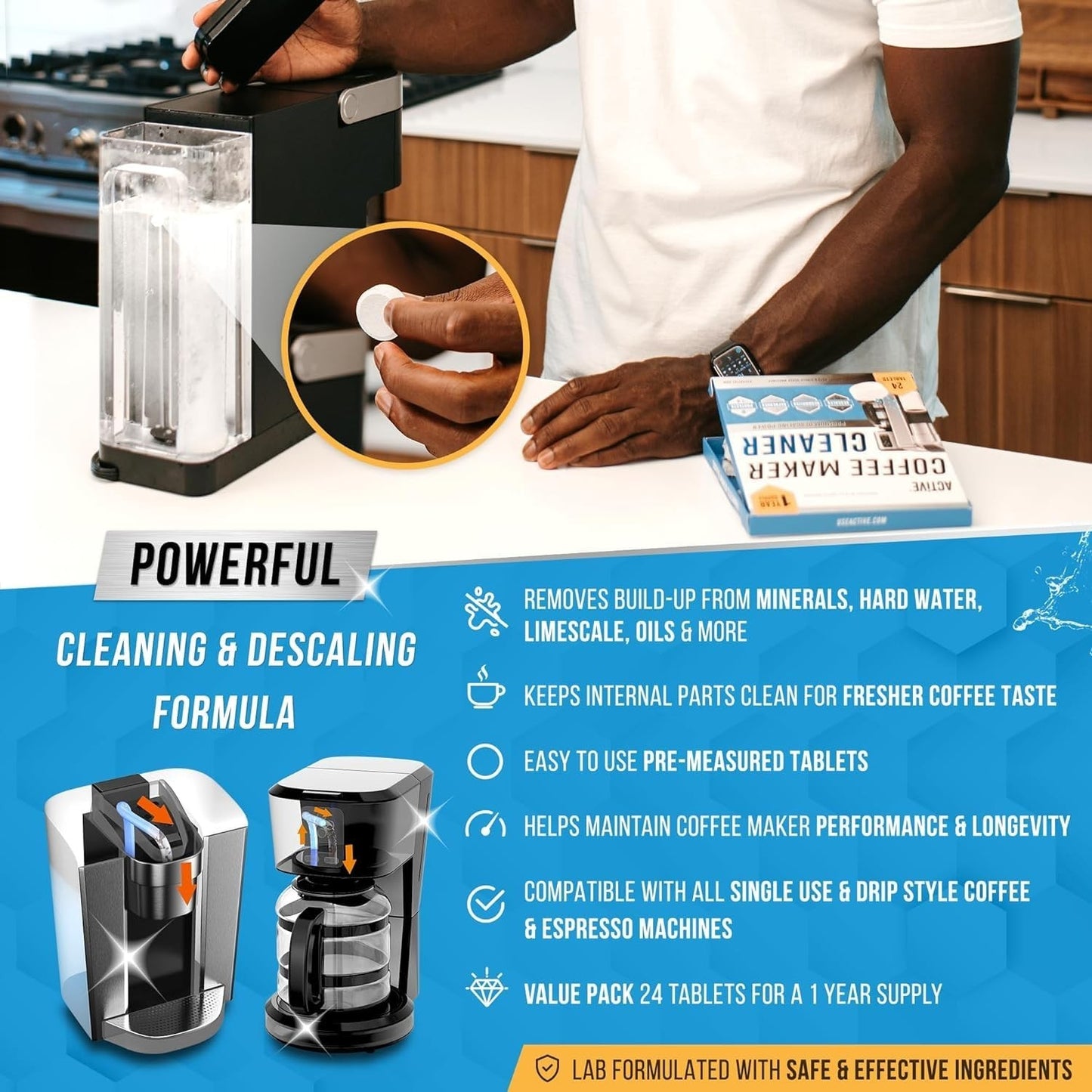 96 Cleaning Tablets for Washer, Dishwasher, Disposal & Coffee Maker   Deep Clean4