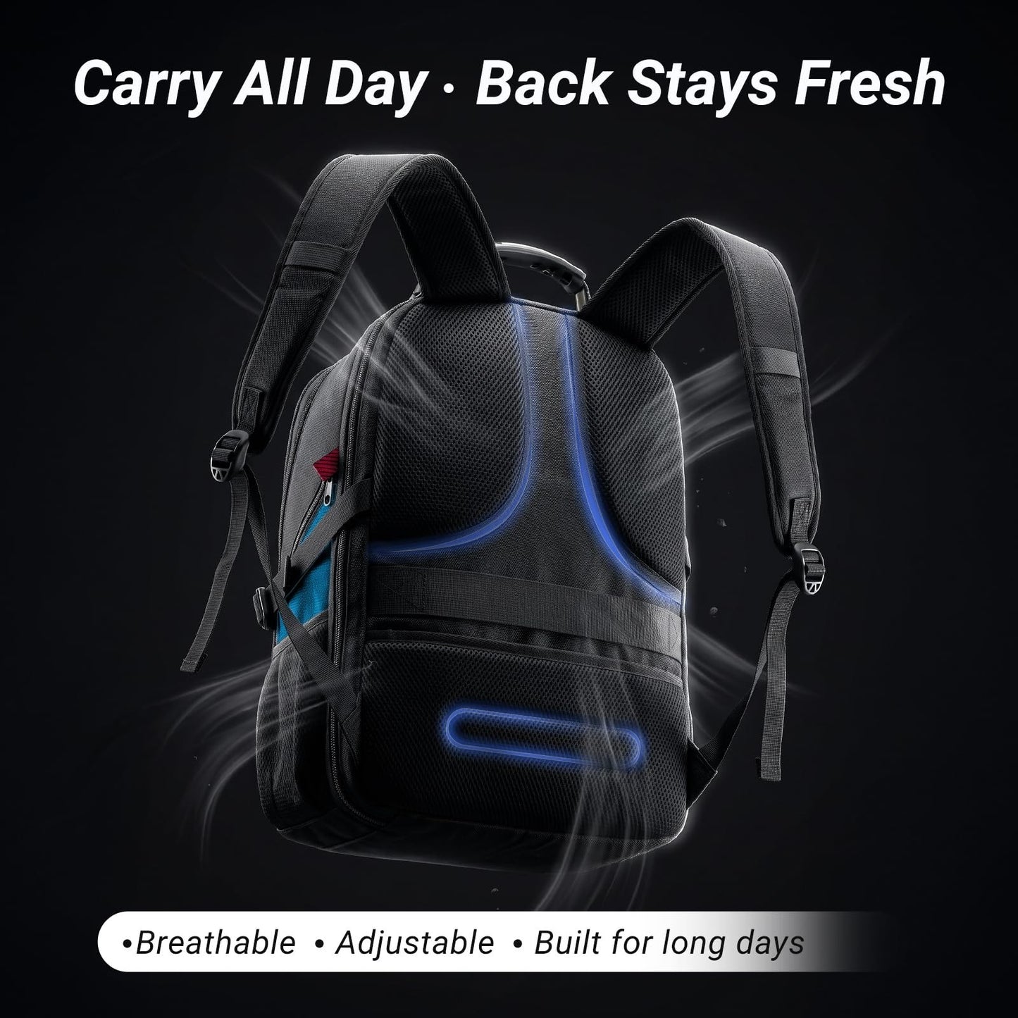 Large Heavy Duty Laptop Backpack for Men, Travel Bag with Multiple Pockets6