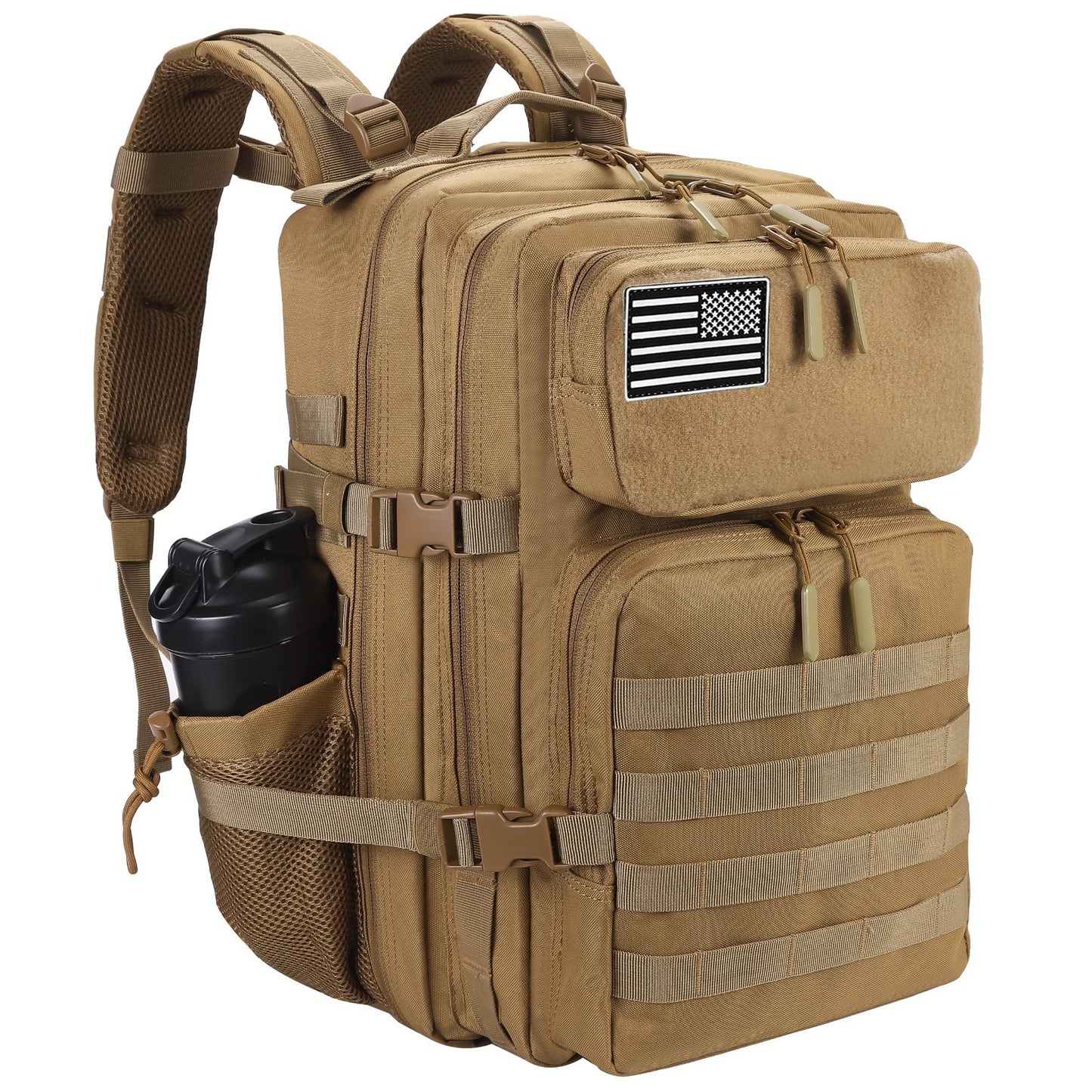Tactical 45L Military Backpack for Men & Women   3 Day Assault Rucksack with Mol1