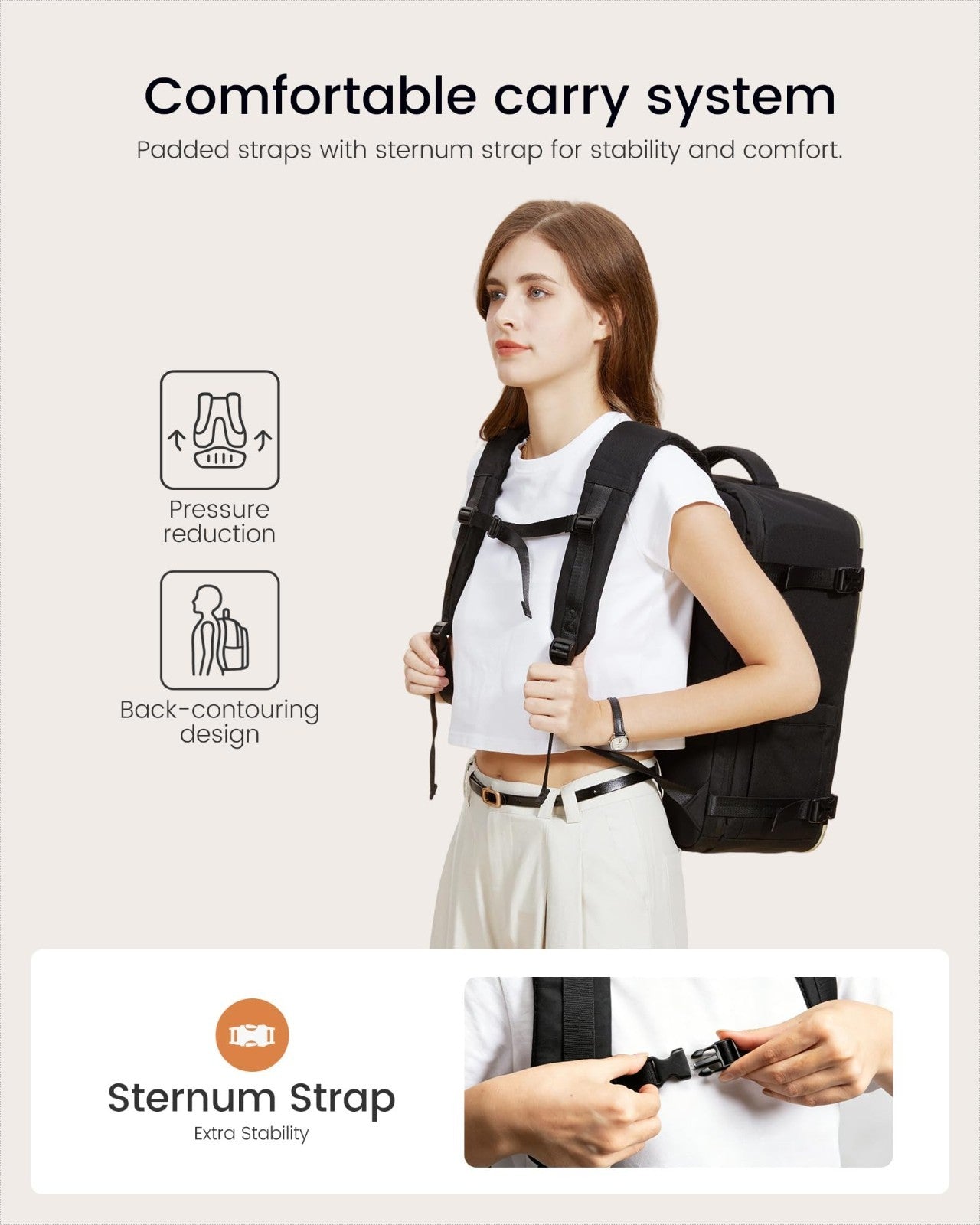 40L Travel Backpack for Women, TSA Approved Carry-On, Fits 17" Laptop, Waterproo5