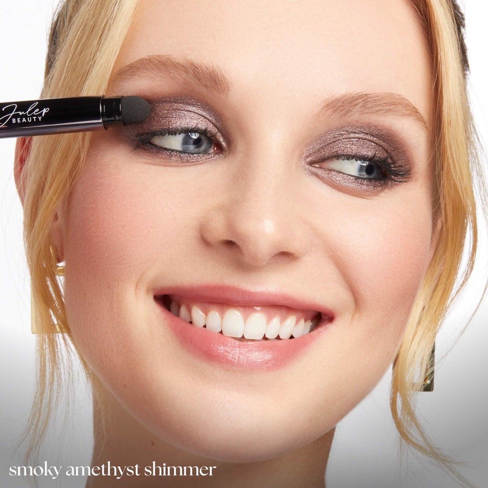 Waterproof Cream-to-Powder Eyeshadow Stick - Smoky Amethyst Shimmer, Long-Lastin4