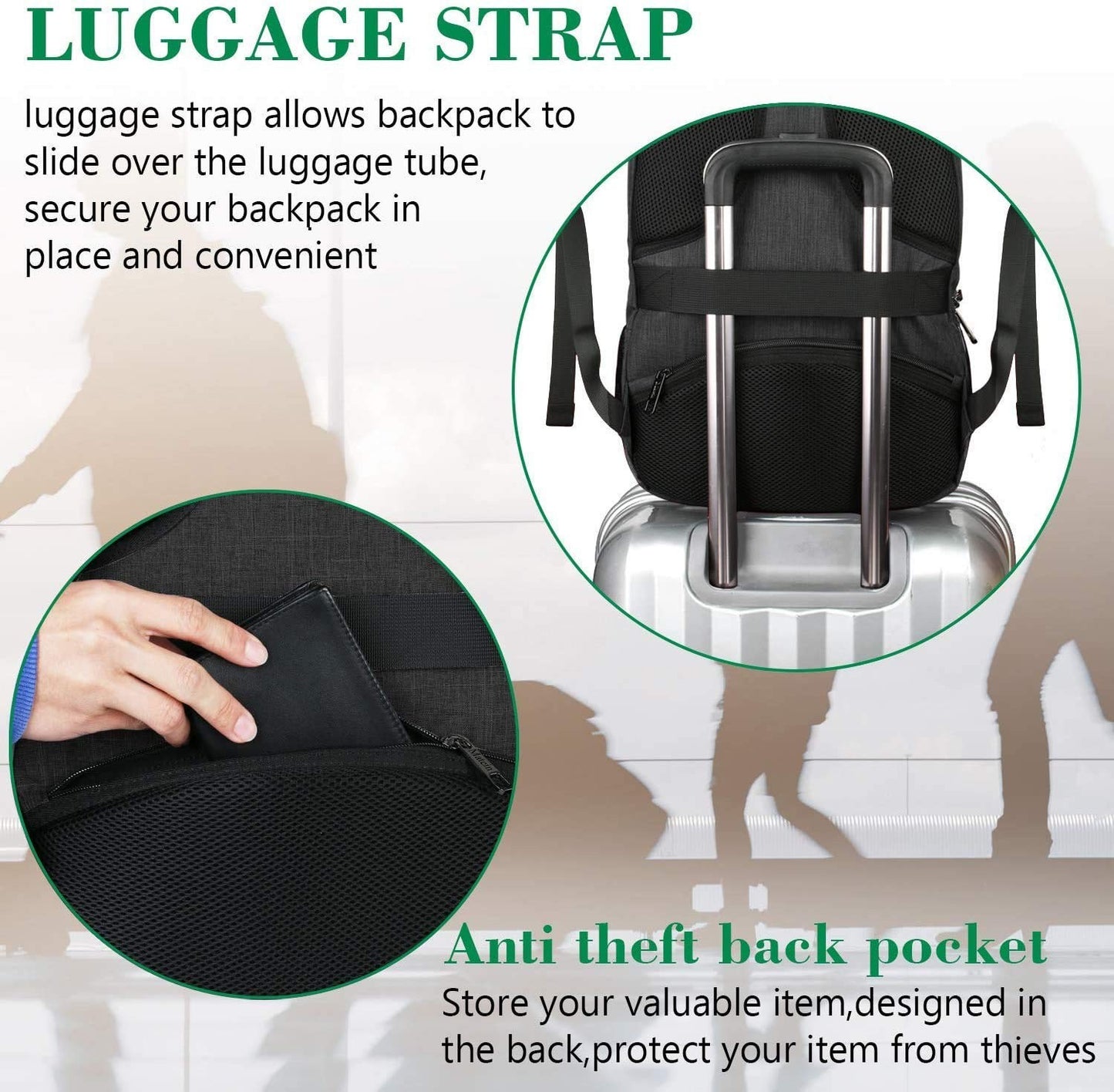 Extra Large 18" TSA Friendly Laptop Backpack, Travel Bag with Multiple Pockets5