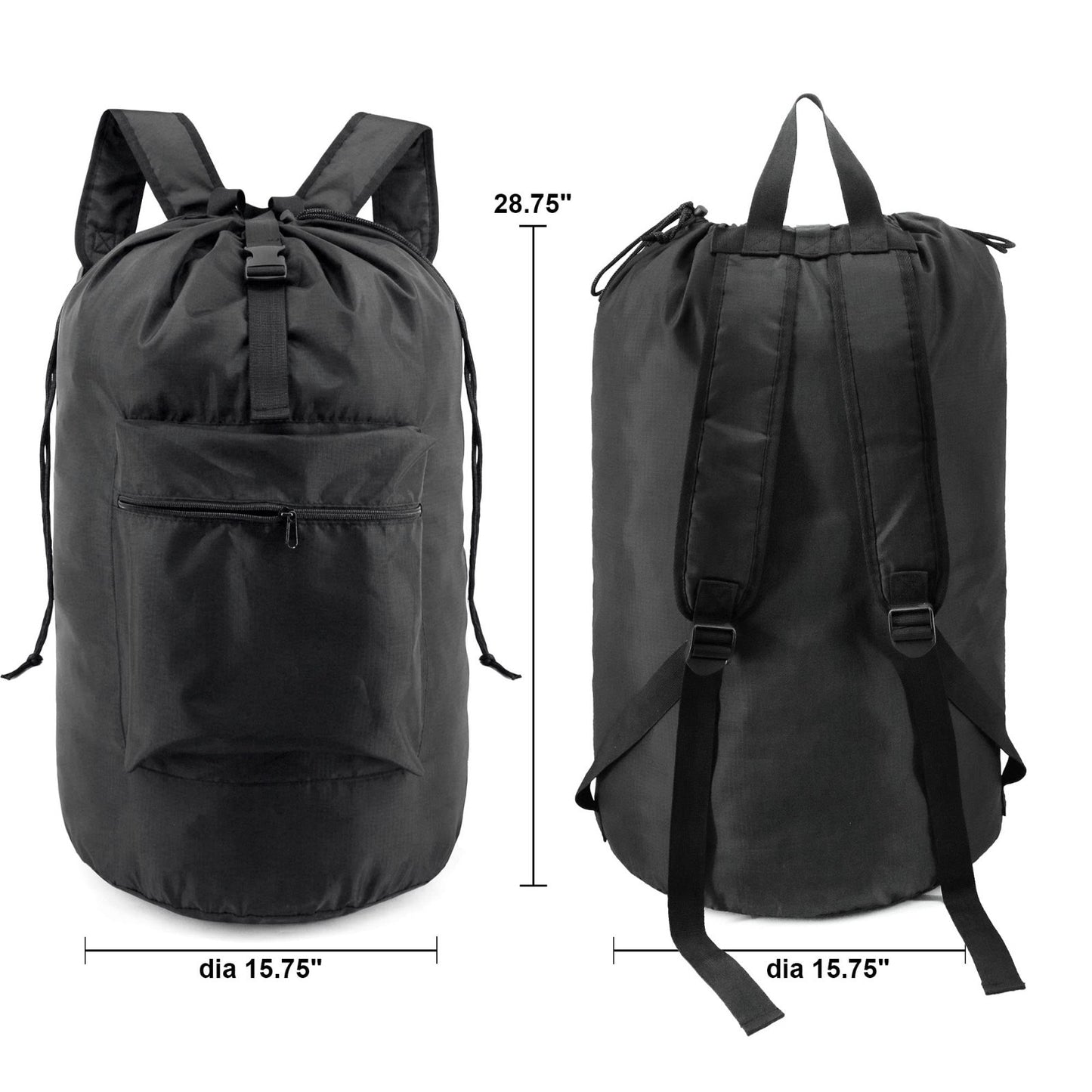 Extra Large Laundry Backpack with Adjustable Straps - Heavy Duty Drawstring Hamp2