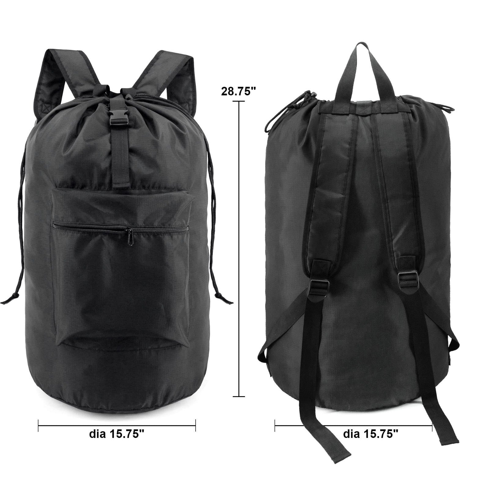 Extra Large Laundry Backpack with Adjustable Straps - Heavy Duty Drawstring Hamp2