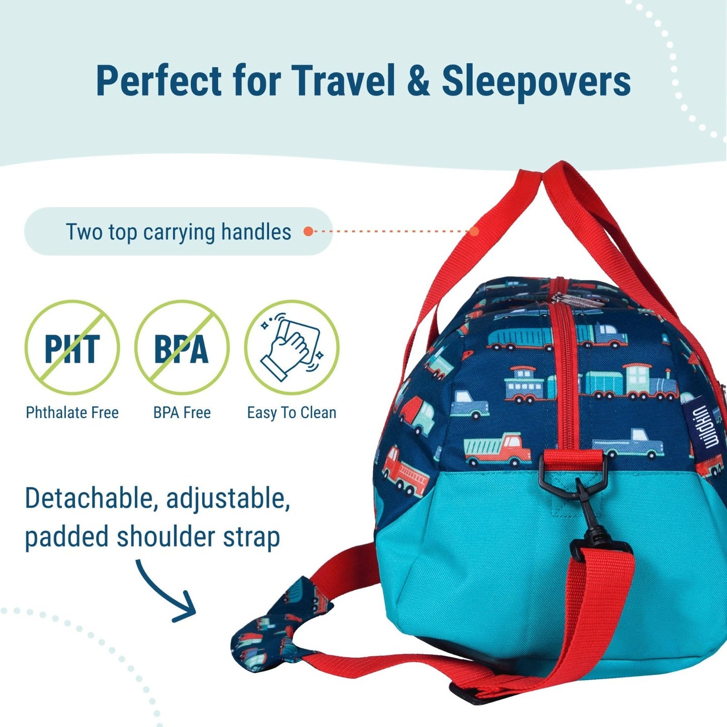 Kids Overnighter Duffel Bag - Lightweight Travel Bag for School & Sleepovers, Du4