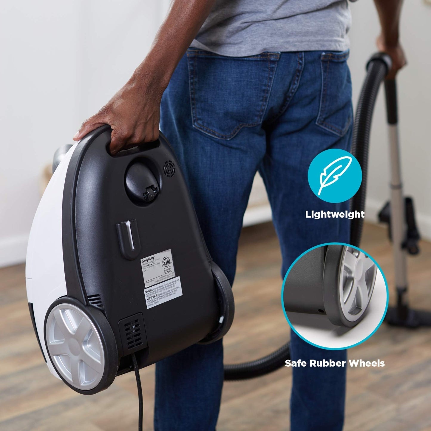 Lightweight Bagged Canister Vacuum Cleaner | HEPA Filter, Adjustable Suction, Fl8