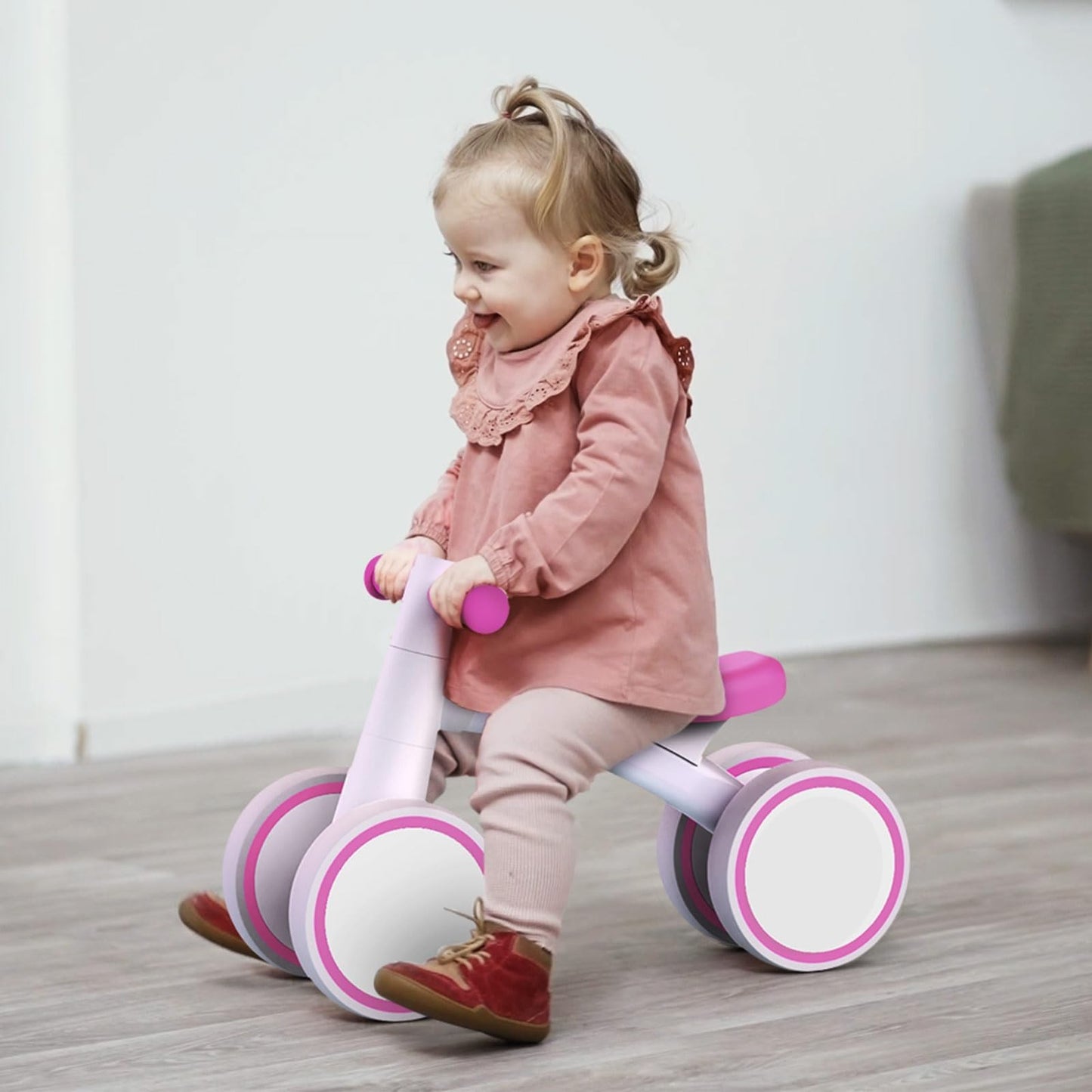 Toddler Balance Bike for 1 Year Old   4 Wheels, First Bike for Boys & Girls, Gif7