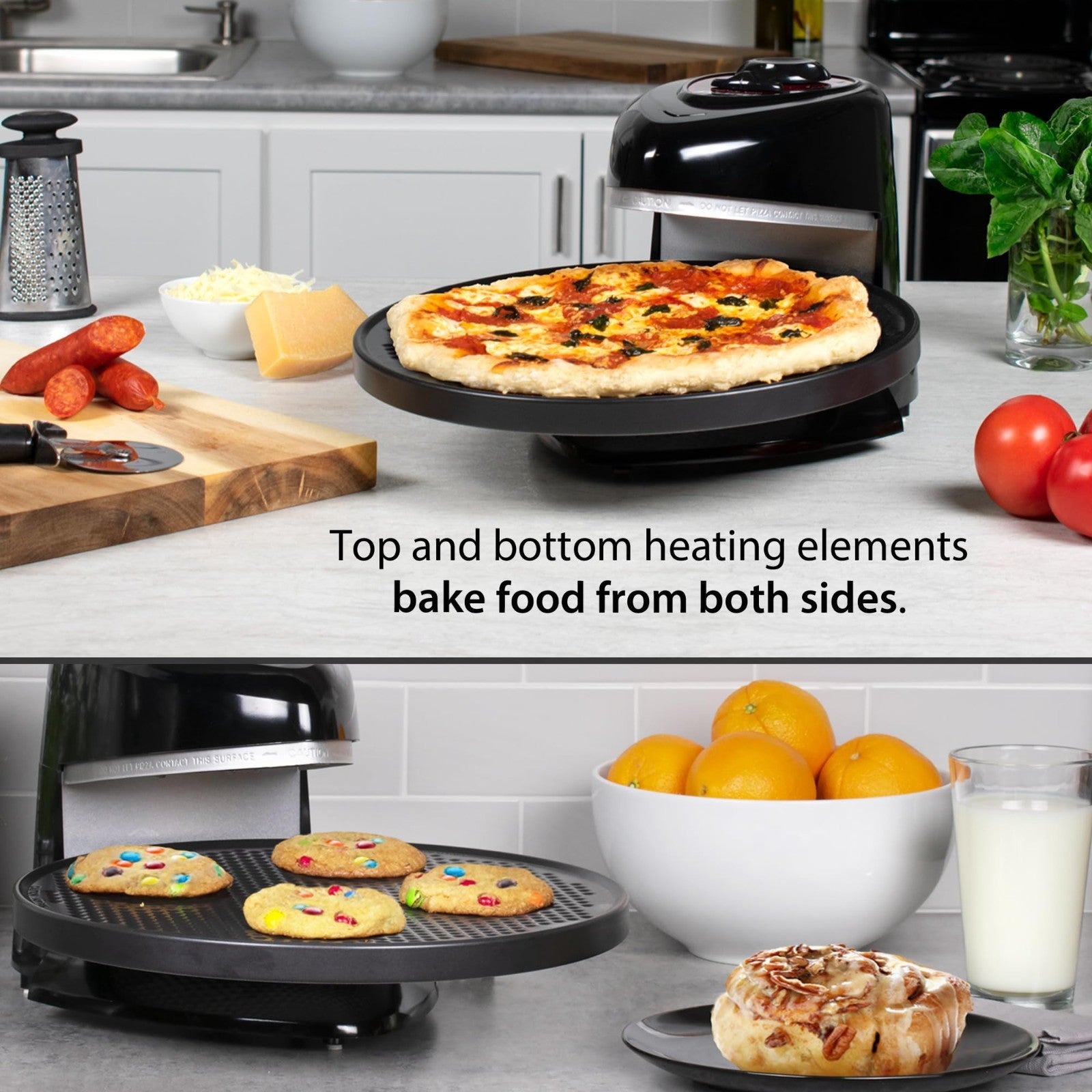 Rotating Pizza Oven, Electric Pizzazz Plus, Countertop Cooking Appliance, Fast &4