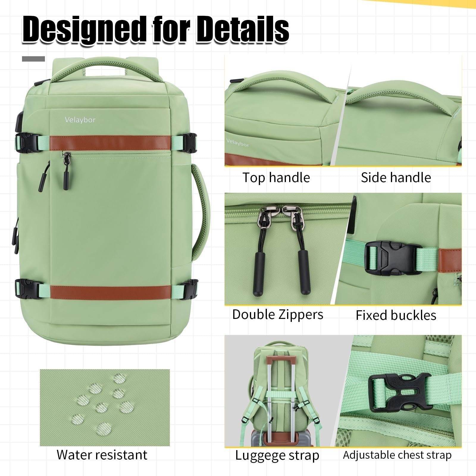 42L Travel Backpack with 4 Packing Cubes, TSA Friendly Carry On, Lightweight & D6