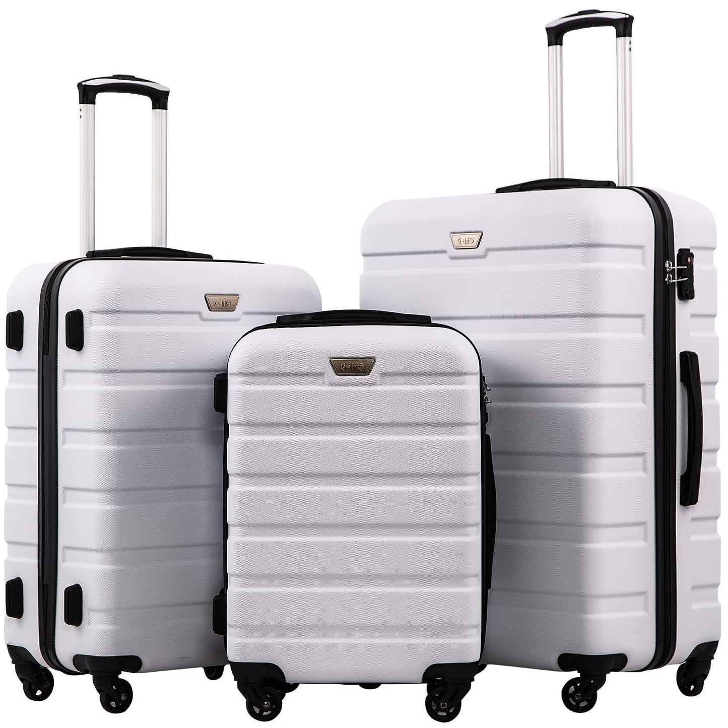 Lightweight Durable Hardshell Luggage Set - 3 Piece Suitcase with 360° Spinner W1