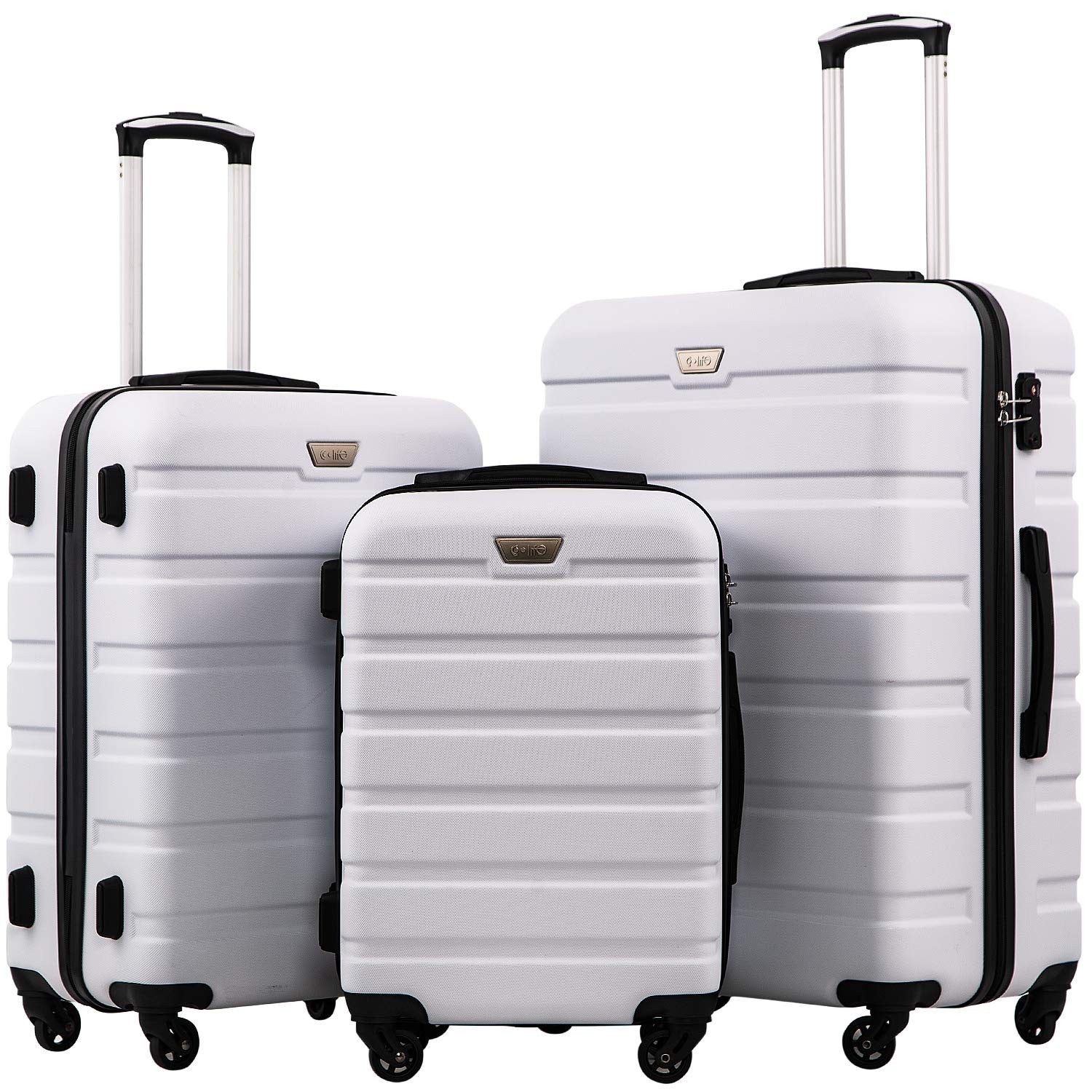 Lightweight Durable Hardshell Luggage Set - 3 Piece Suitcase with 360° Spinner W1