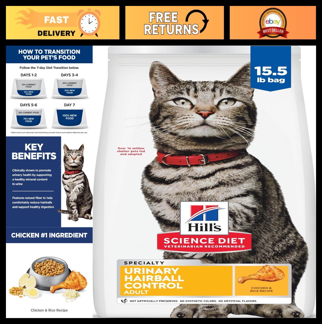 Adult Urinary & Hairball Control Dry Cat Food   Healthy Nutrition for Cats0