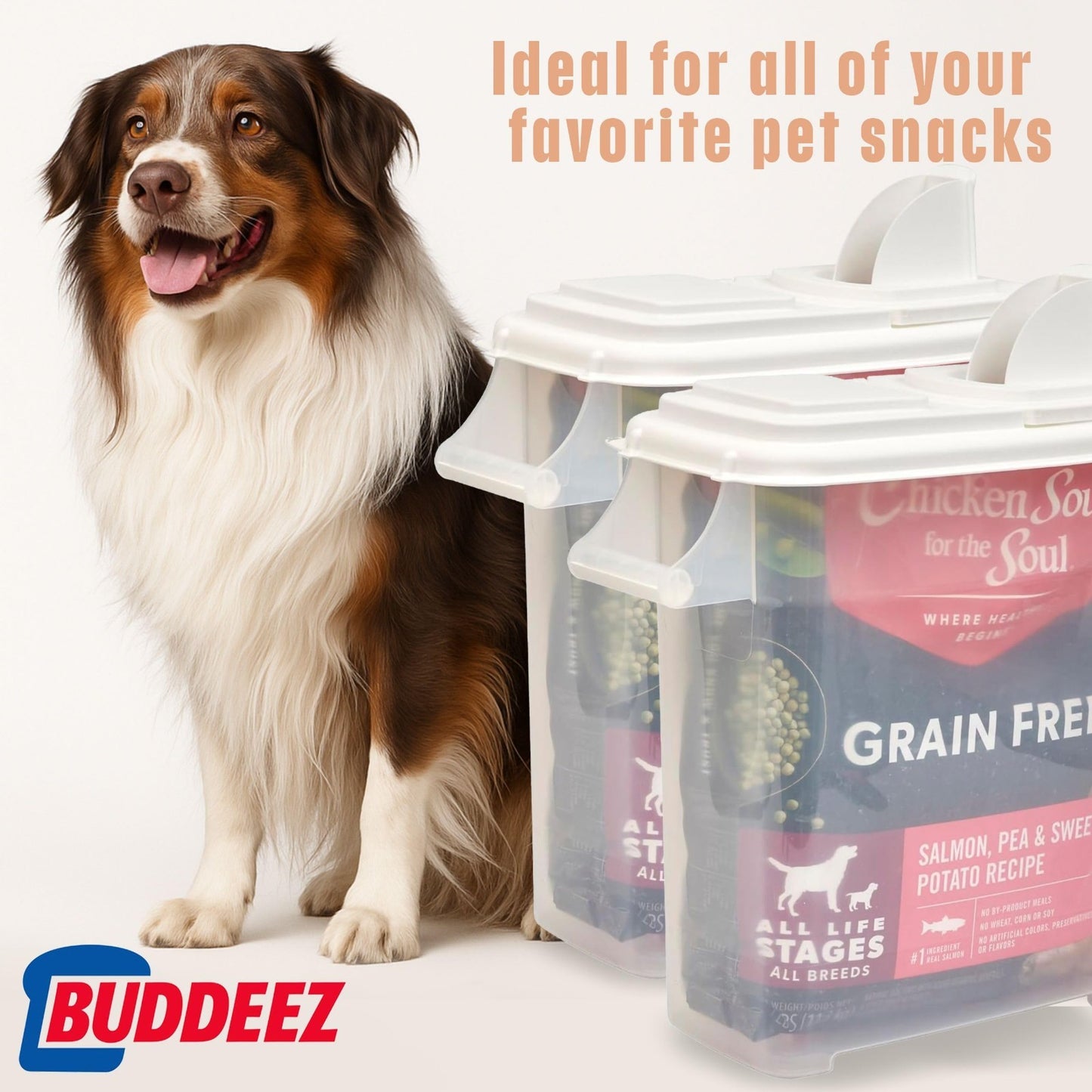 Pet Food Storage Containers   8 Gallon Dog, Cat & Bird Seed Dispensers w/Handle,6