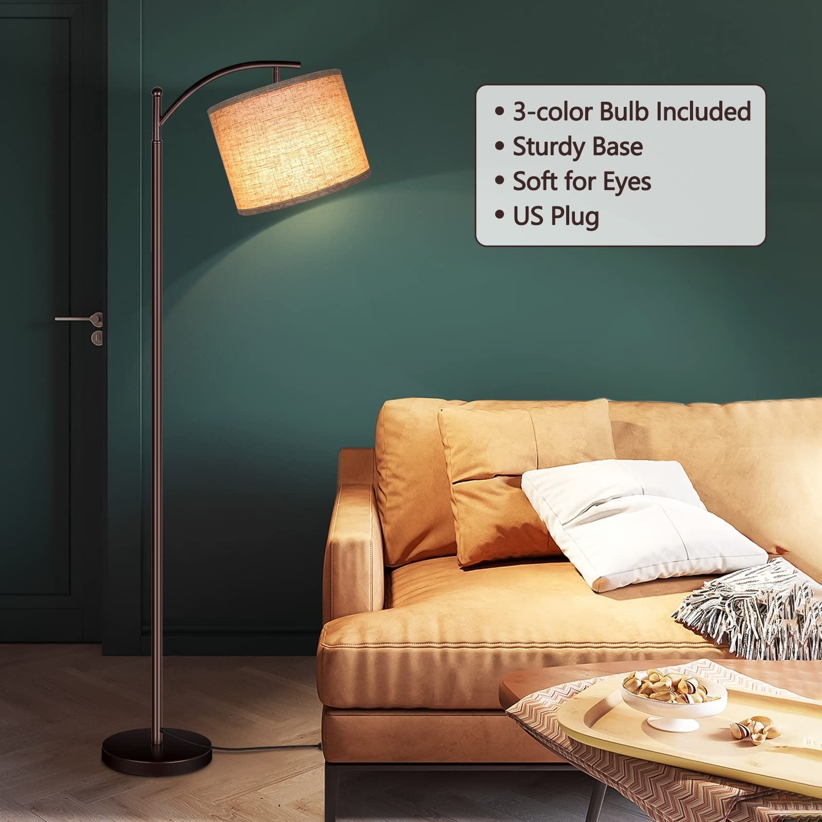 Industrial LED Floor Lamp   Tall Standing Light for Living Room, Bedroom, Office4