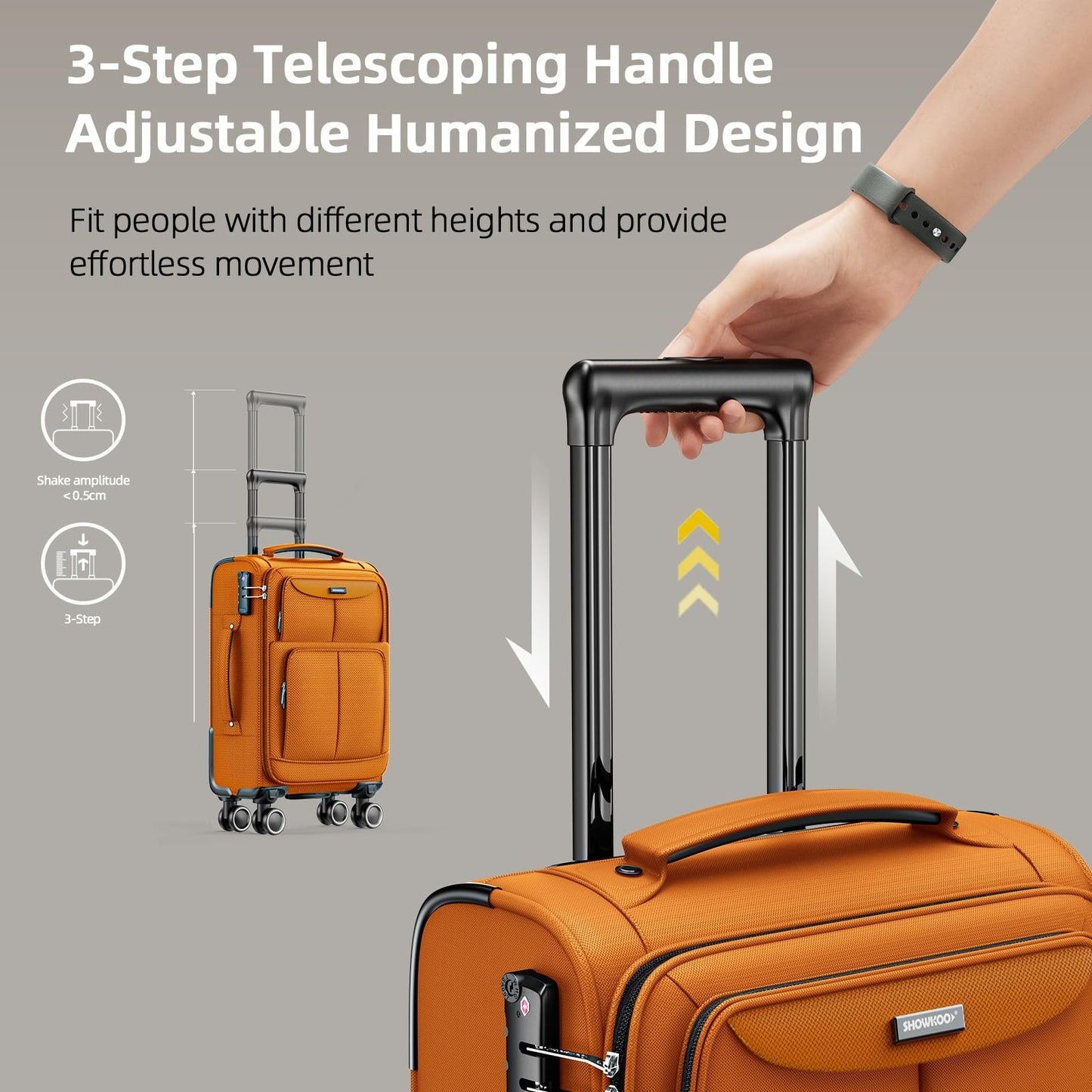 3-Piece Expandable Softside Luggage Set - Durable Oxford Fabric, TSA Lock, 360°4