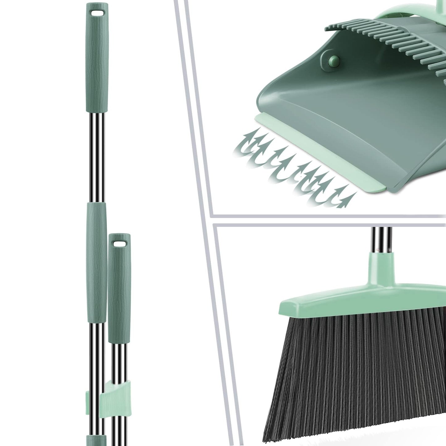 Broom and Dustpan Set with Long Handle - Combo for Home, Kitchen, Office, Lobby2