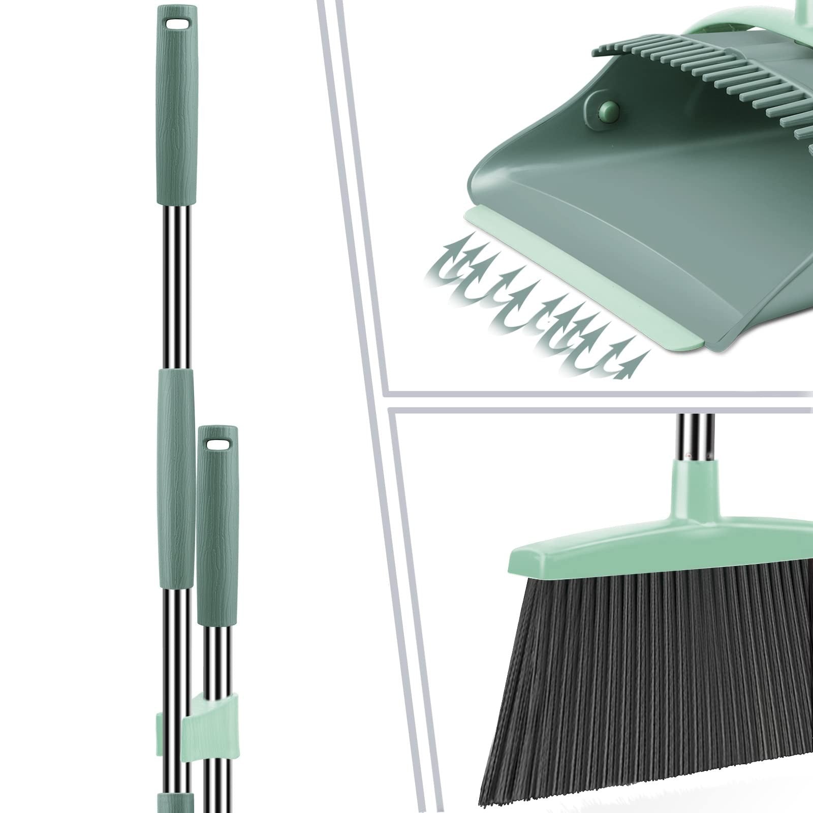 Broom and Dustpan Set with Long Handle - Combo for Home, Kitchen, Office, Lobby2