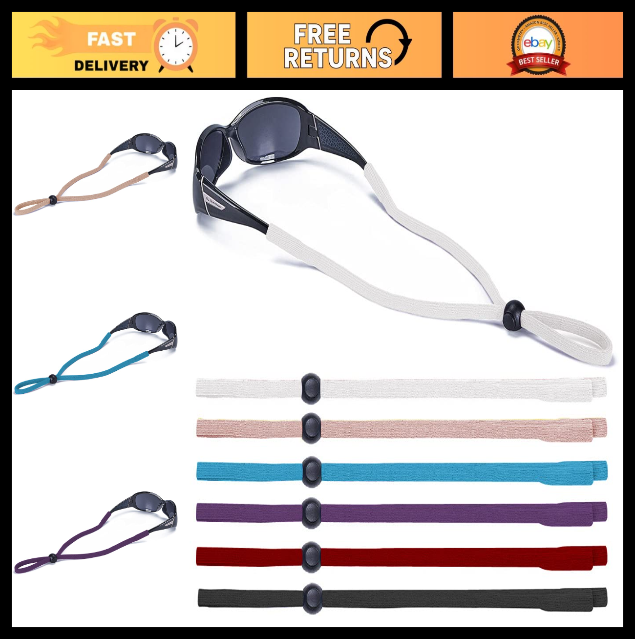 6-Pack Universal Eyeglass Lanyard - Eyewear Retainer Cord for Reading, Sports &0
