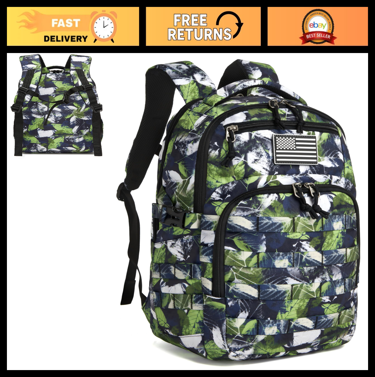 Tactical Military Backpack for Men, Small Black Assault Bag, Outdoor Gear0