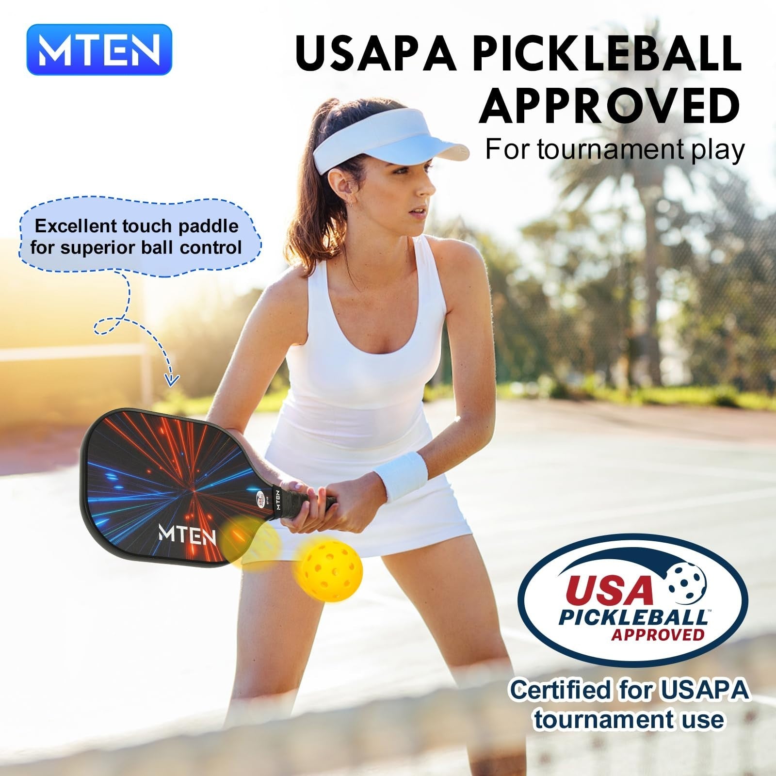 Pickleball Paddle Set of 2/4/1 - USAPA Approved Fiberglass Rackets, Lightweight2