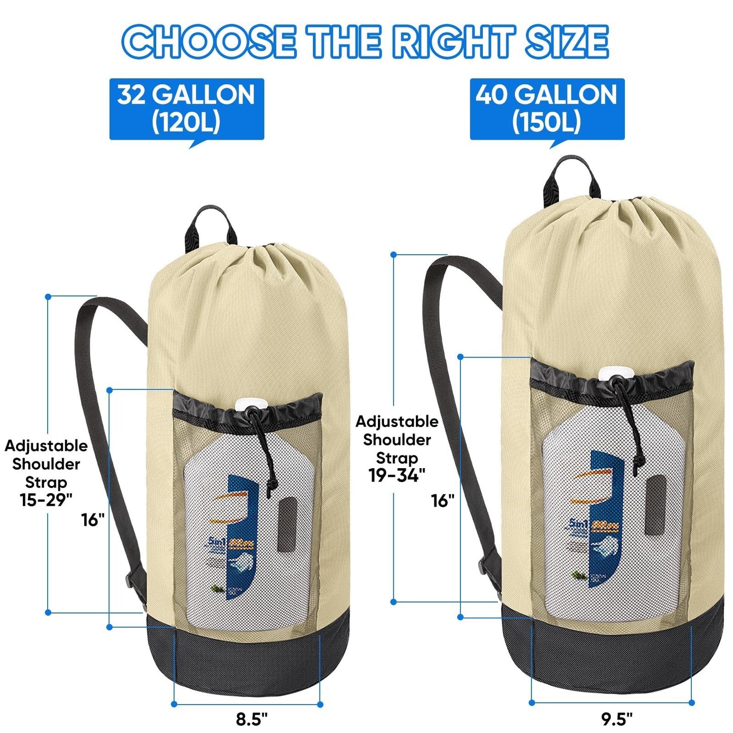 Large 120L Laundry Backpack Bag, Durable 900D Oxford, Mesh Pockets, College Use2