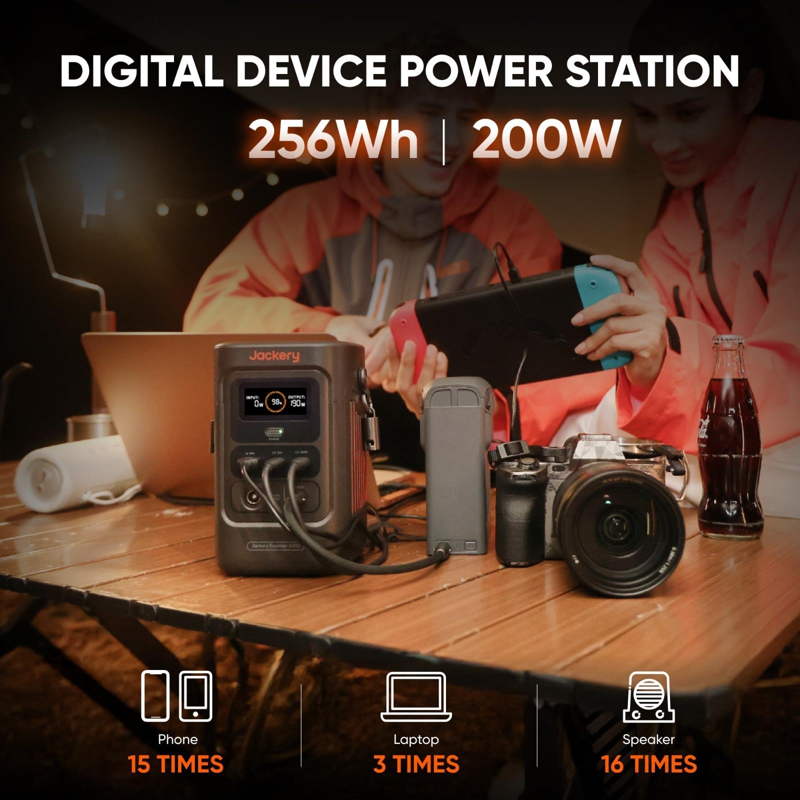 Portable Power Station with 40W Solar Panel, 240Wh LiFePO4 Battery, Fast Chargin2