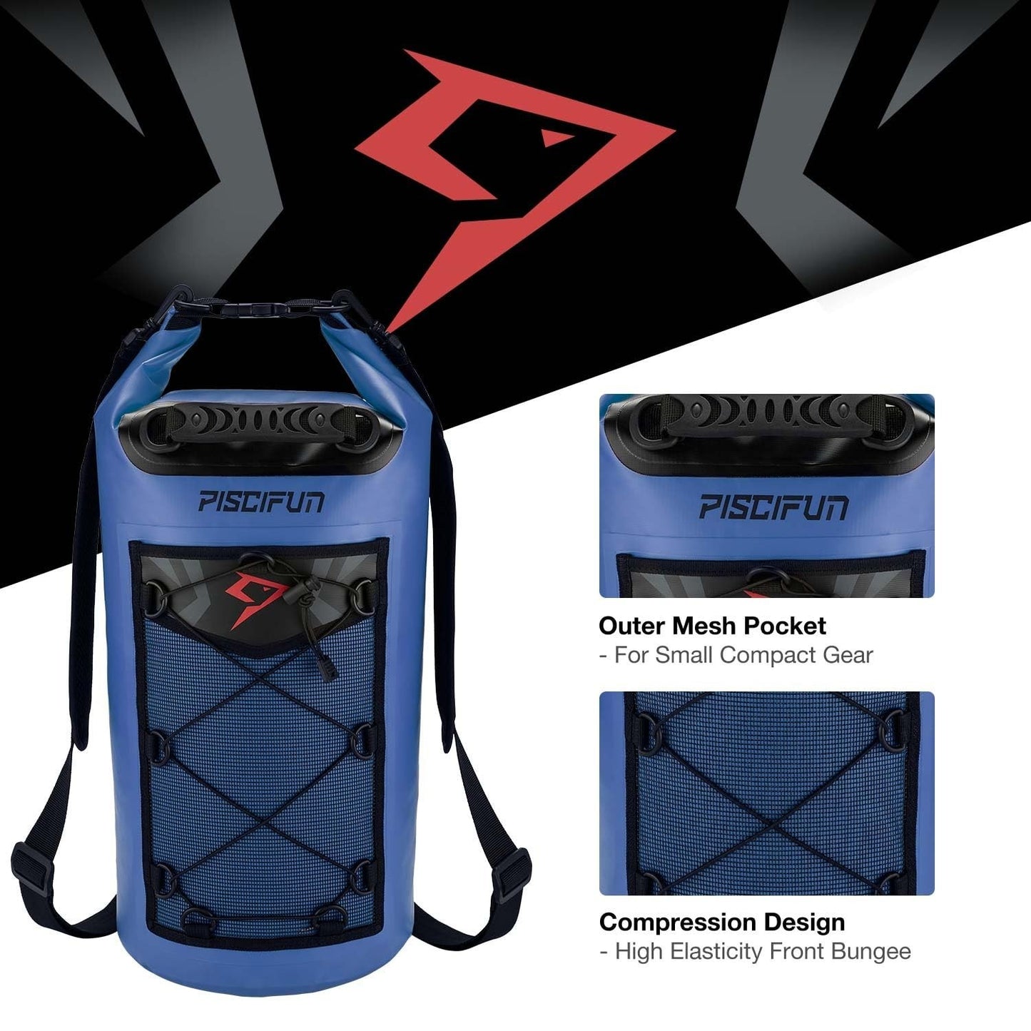 Waterproof Floating Backpack 10L/20L/30L/40L with Phone Case for Kayaking & Fish5