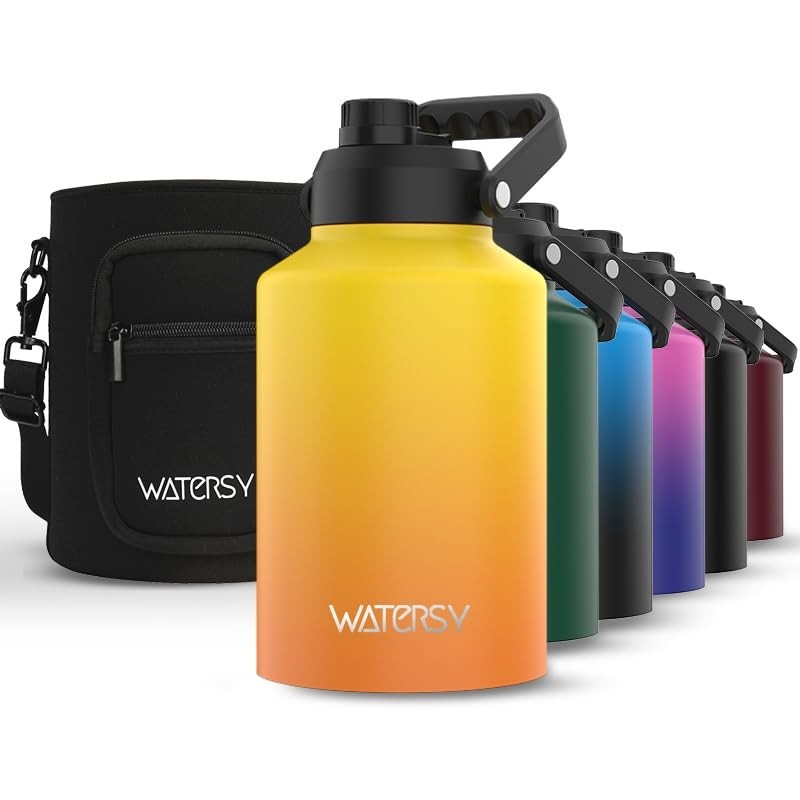 128oz Insulated Water Bottle - BPA Free, Leak Proof, Cold for 48 Hrs, Large Jug1