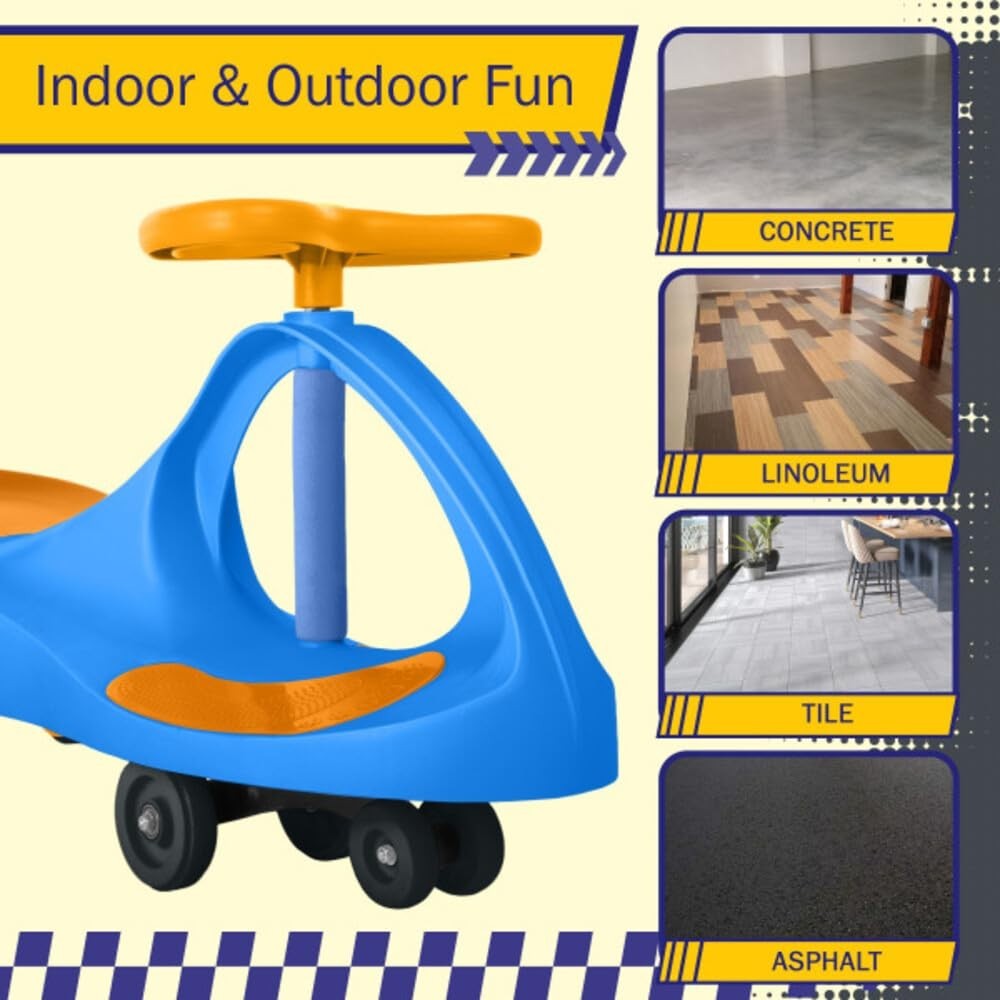 Wiggle Car Ride-On Toy for Kids Ages 3+, Fun Blue Outdoor Vehicle4