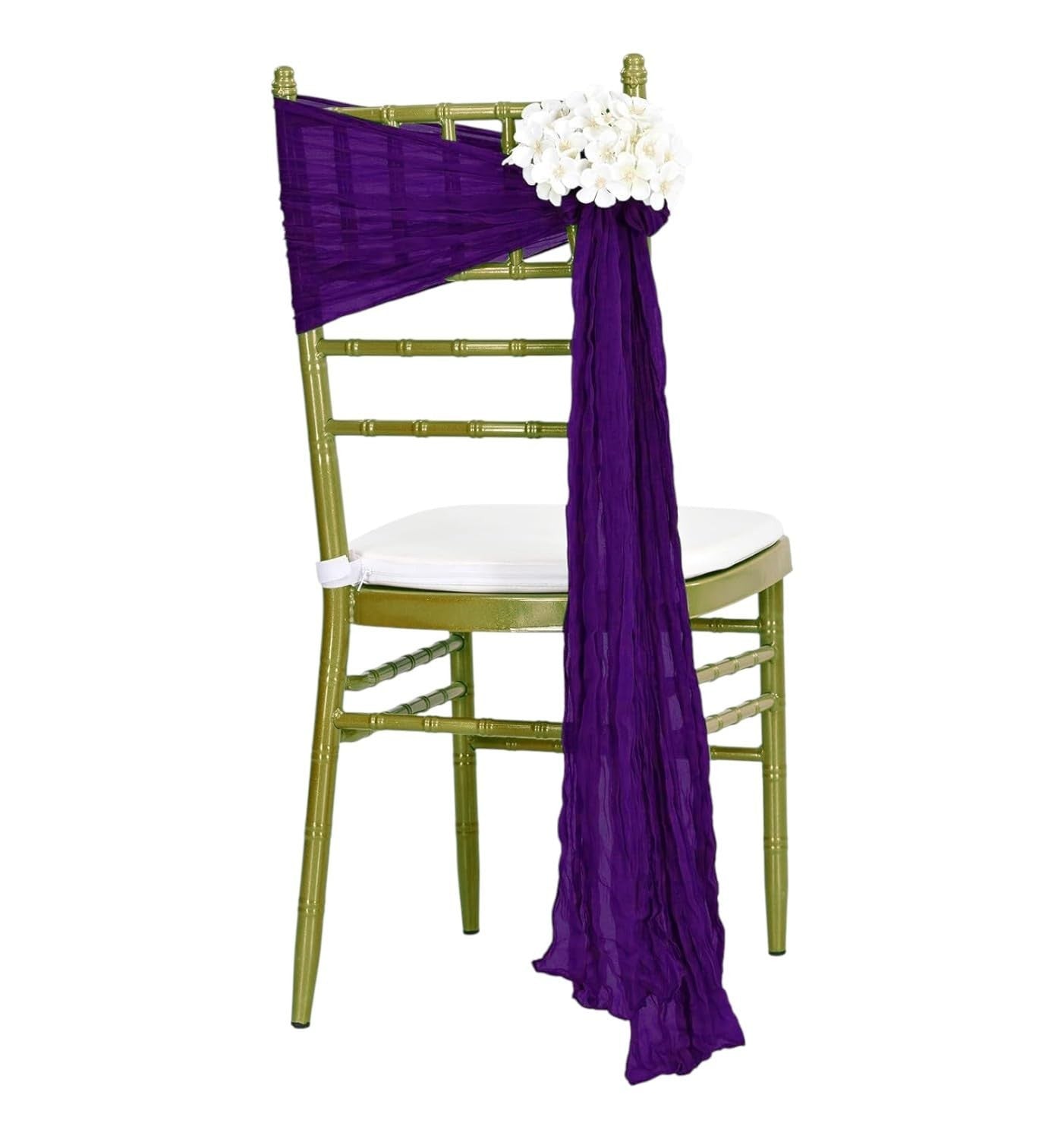 25 PCS Cheesecloth Chair Sashes 17"x70" Rustic Gauze Bows for Wedding Party Deco7