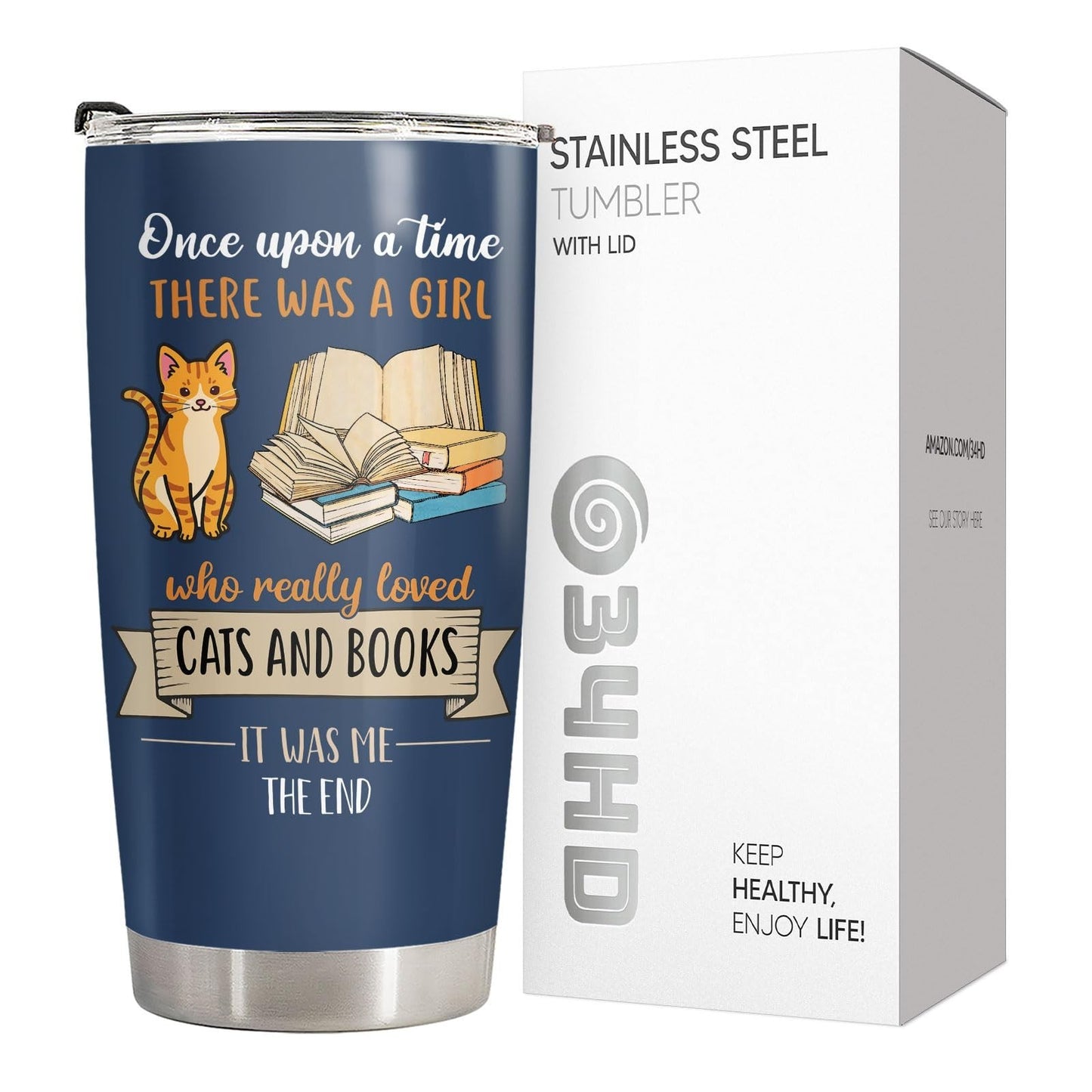 20oz Insulated Cat & Book Tumbler   Funny Gift for Cat Lovers & Librarians4