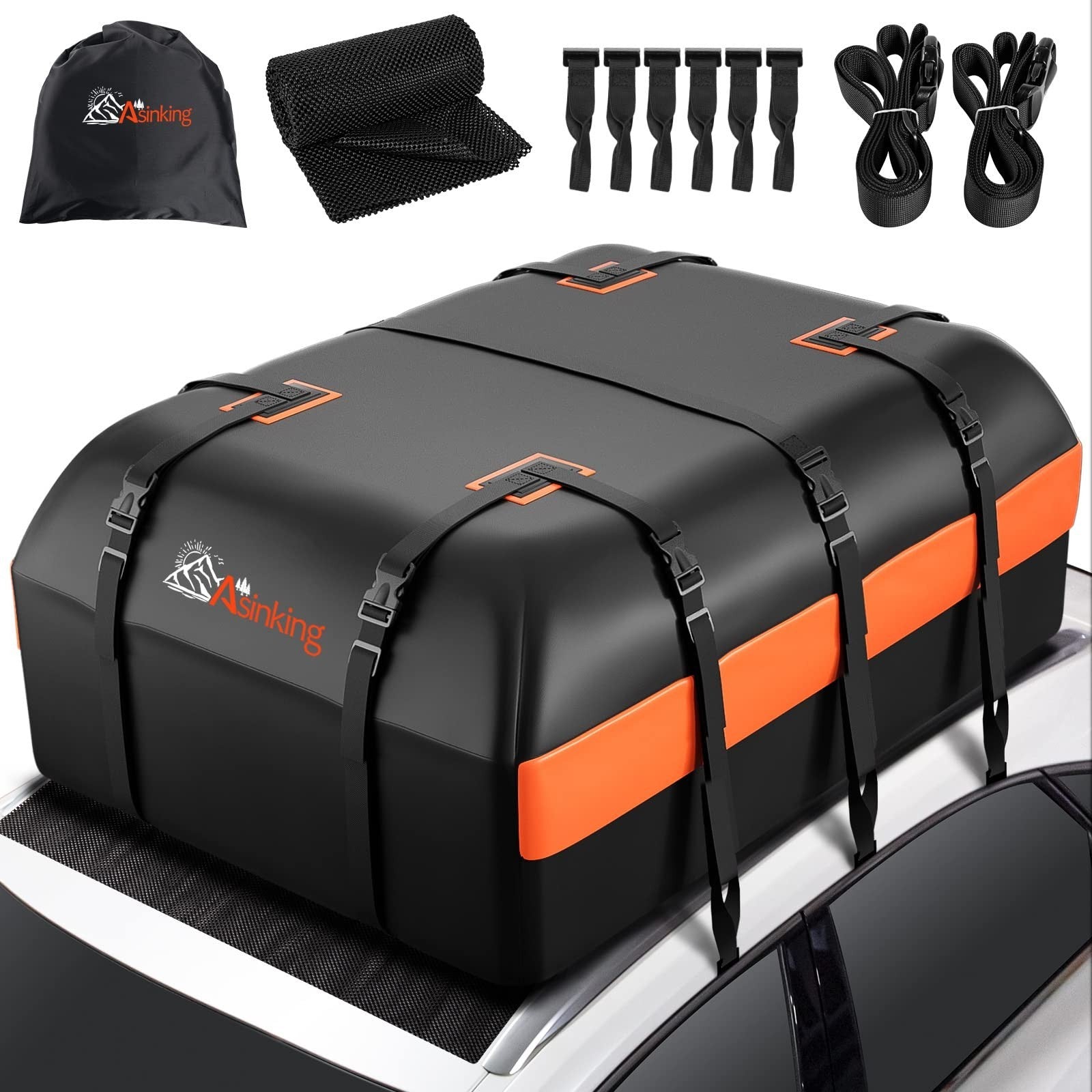 Waterproof Rooftop Cargo Carrier Bag 16 Cu Ft - Large Capacity Luggage Storage f1