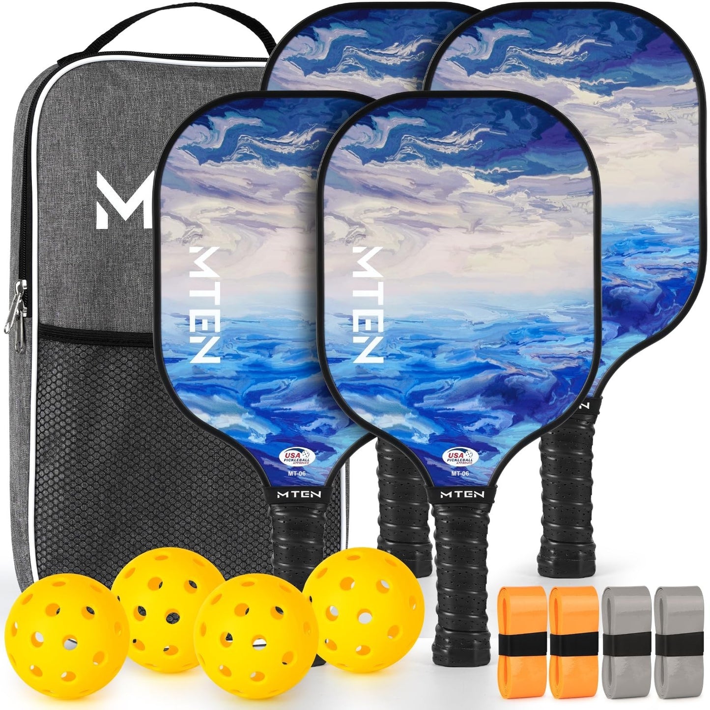 Pickleball Paddle Set of 2/4/1 - USAPA Approved Fiberglass Rackets, Lightweight1
