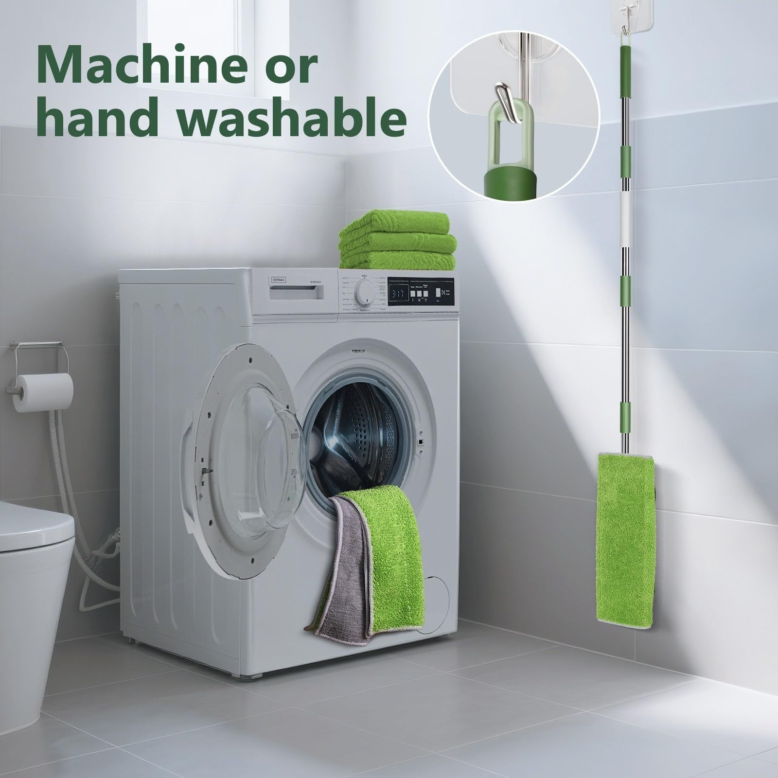 Professional Microfiber Floor Mops - 4 Washable Pads, 59" Stainless Steel Handle7