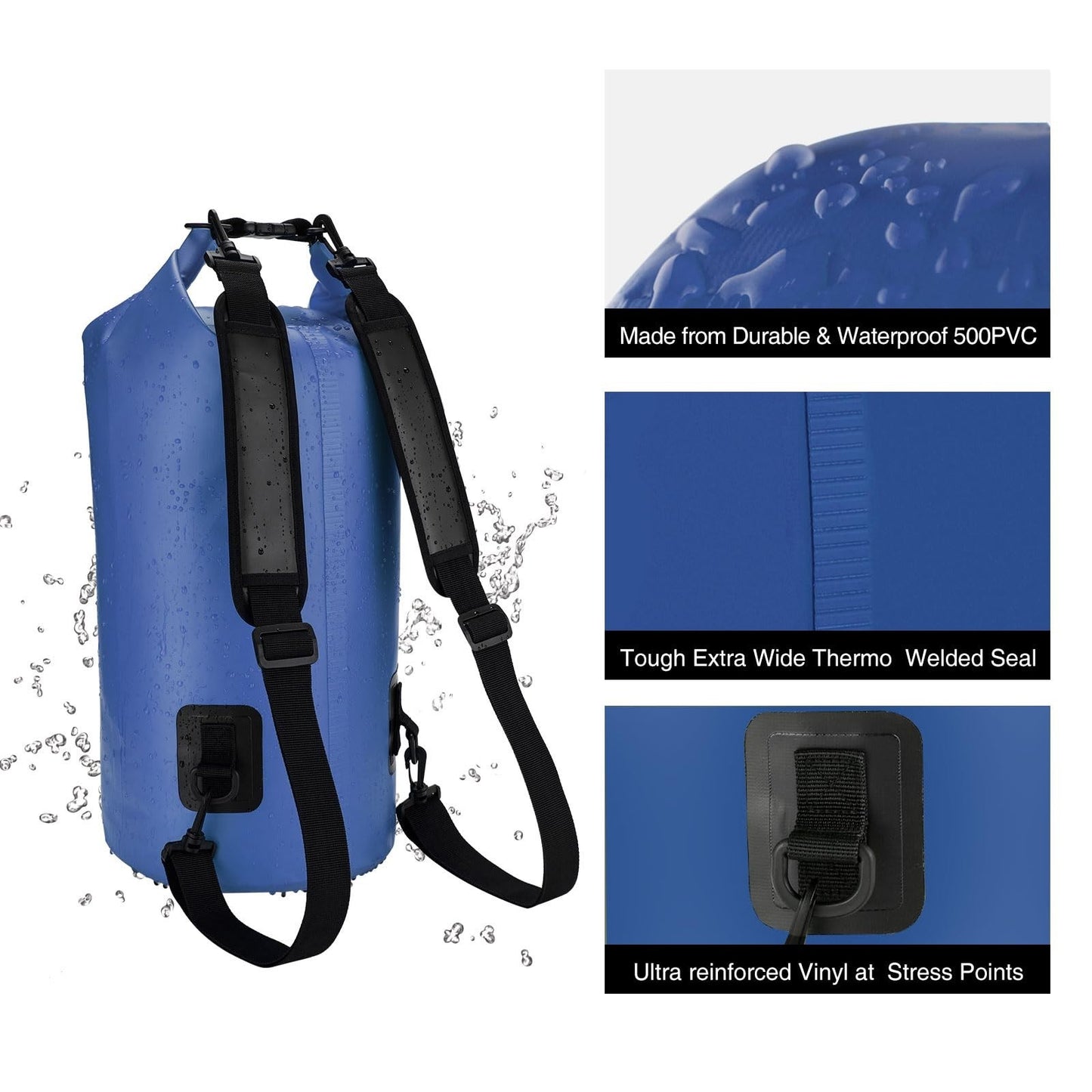 Waterproof Floating Backpack 10L/20L/30L/40L with Phone Case for Kayaking & Fish4