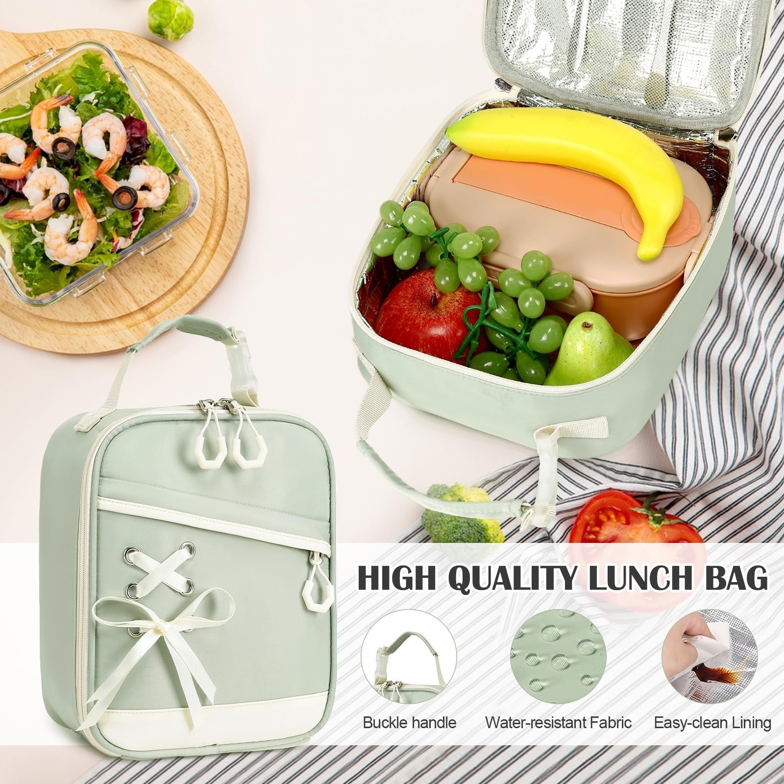 3PCS Girls School Backpack Set with Lunch Box & Pencil Pouch   Stylish & Durable5