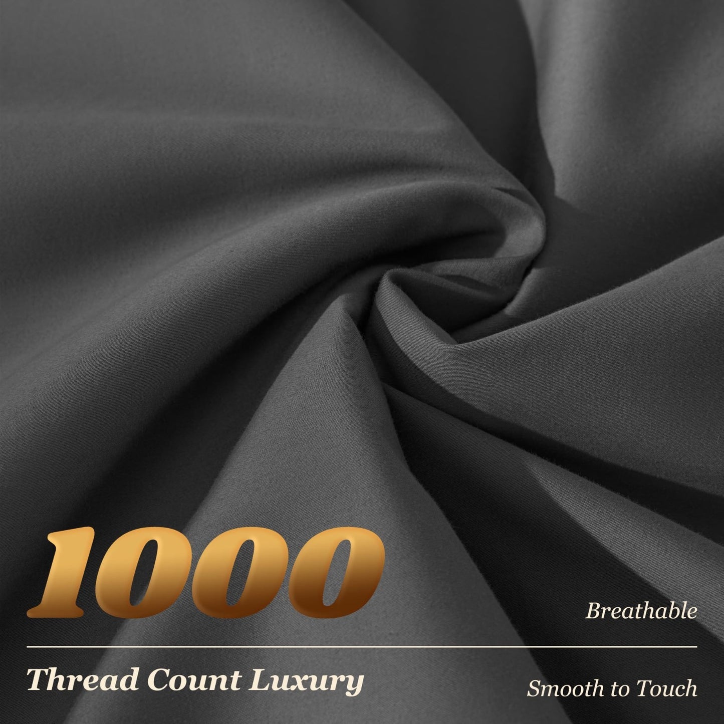 1000 Thread Count 100% Cotton King Size Sheet Set, 4 Piece, Deep Pocket, Sateen3