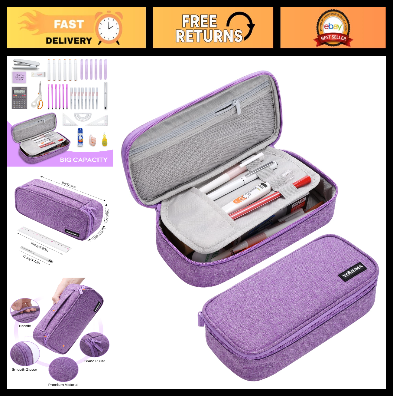 Large Capacity Pencil Case Pouch Bag for School Supplies   Ideal Gift for Kids0