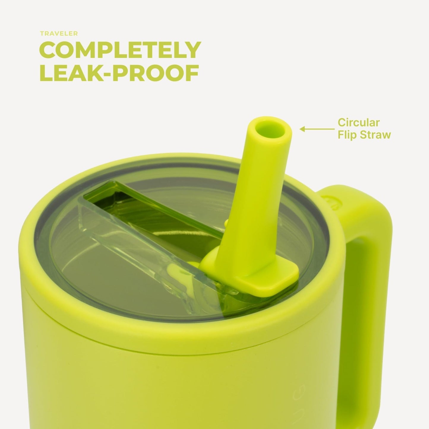 40oz Insulated Tumbler with Handle & Straw   HydroJug Style, Lemon Lime Color4