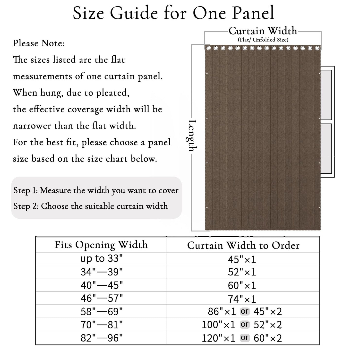 100% Blackout Magnetic Accordion Door Curtain   80" Length, Brown, Single Panel,2