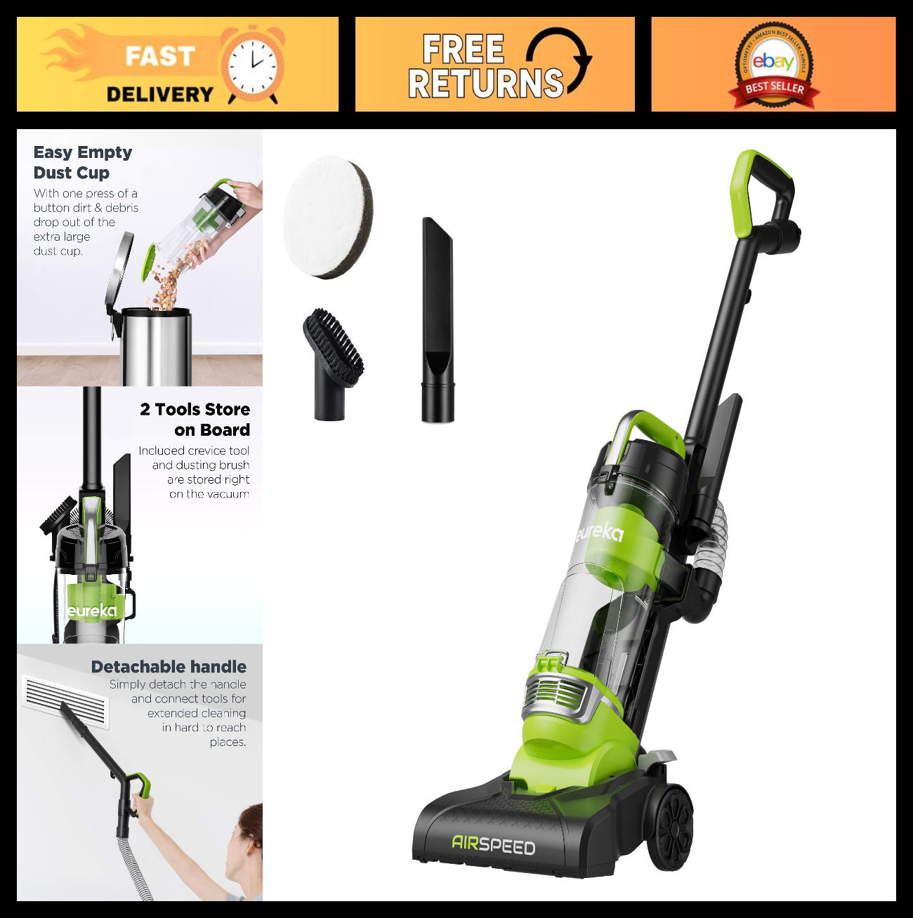 Ultra-Lightweight Vacuum Cleaner for Home, Powerful Airspeed, Easy Maneuvering0